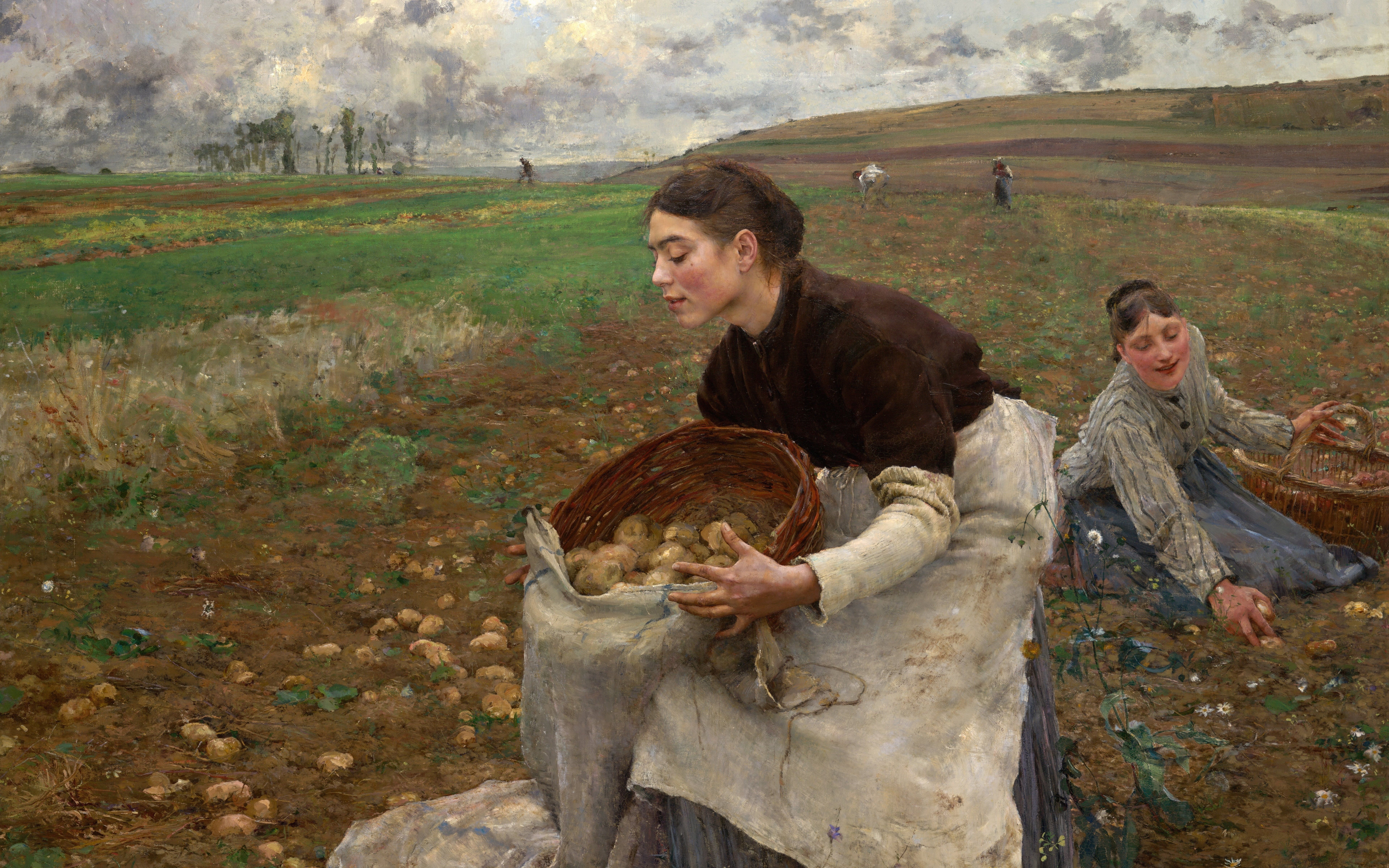 National Gallery of Victoria, Jules Bastien-Lepage, oil on canvas, 8K, October, 1878, French painter, HD Wallpaper