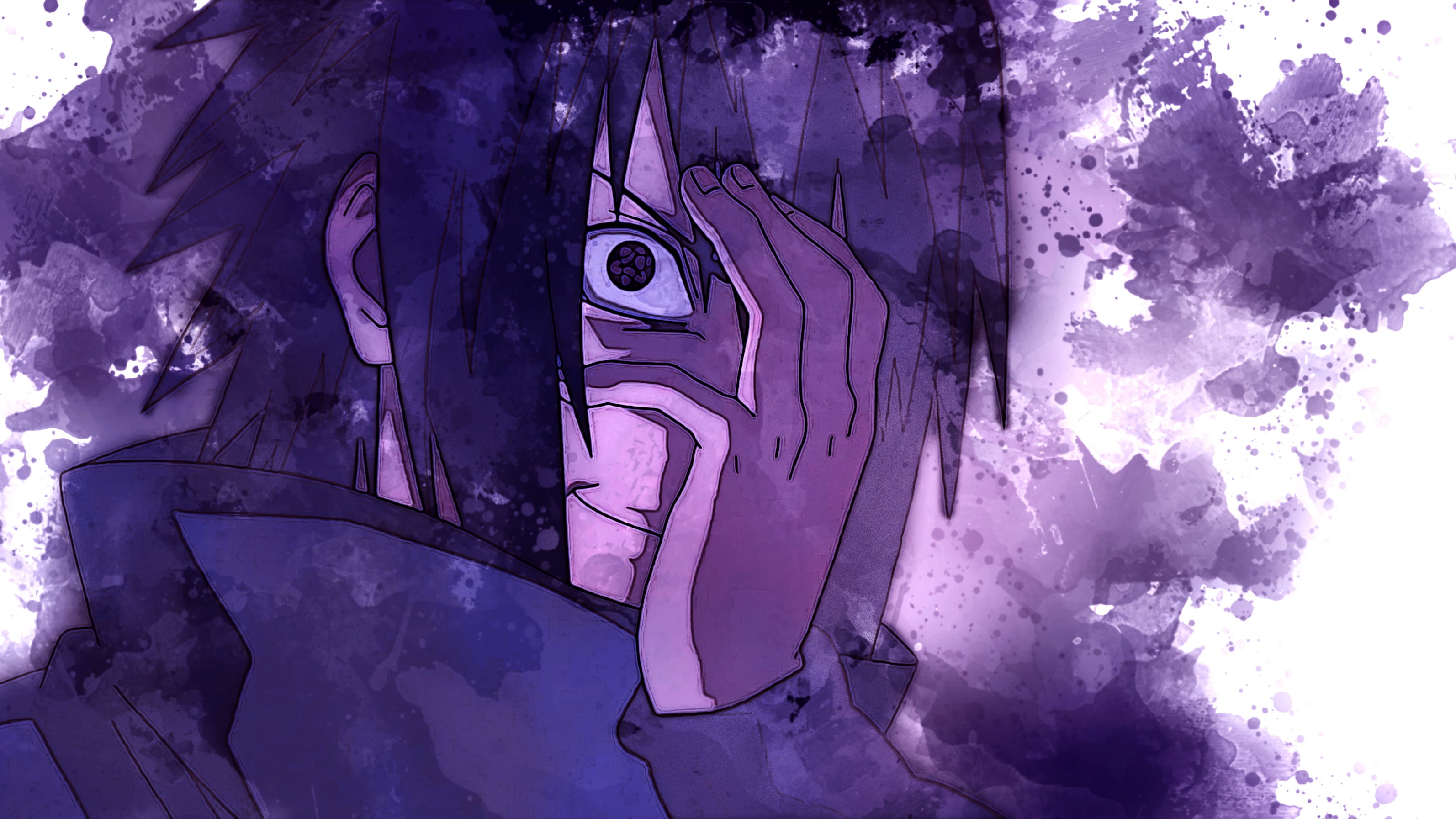 2K, Naruto, Sasuke Uchiha, Mangekyō Sharingan, HD Wallpaper