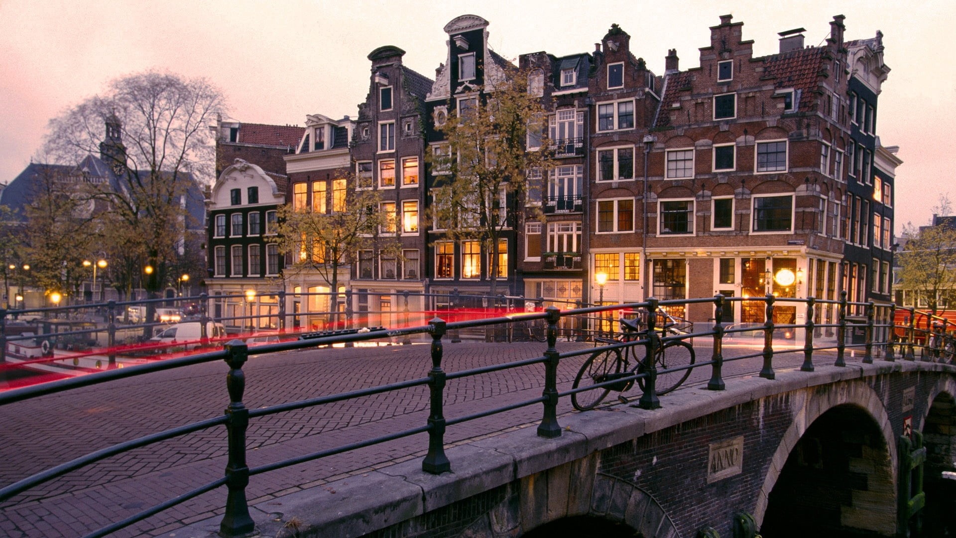row House, 1080P, cityscape, black, river, city Life, urban Scene, illuminated, reflection, travel, outdoors, netherlands, dusk, building, townhouse, travel Destinations, HD Wallpaper