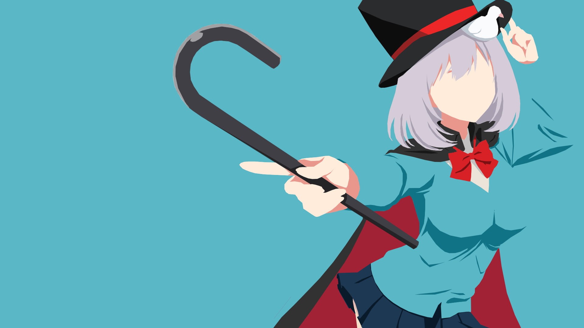 anime girls, Magical Sempai, anime, minimalism, Tejina-senpai, 1080P, HD Wallpaper