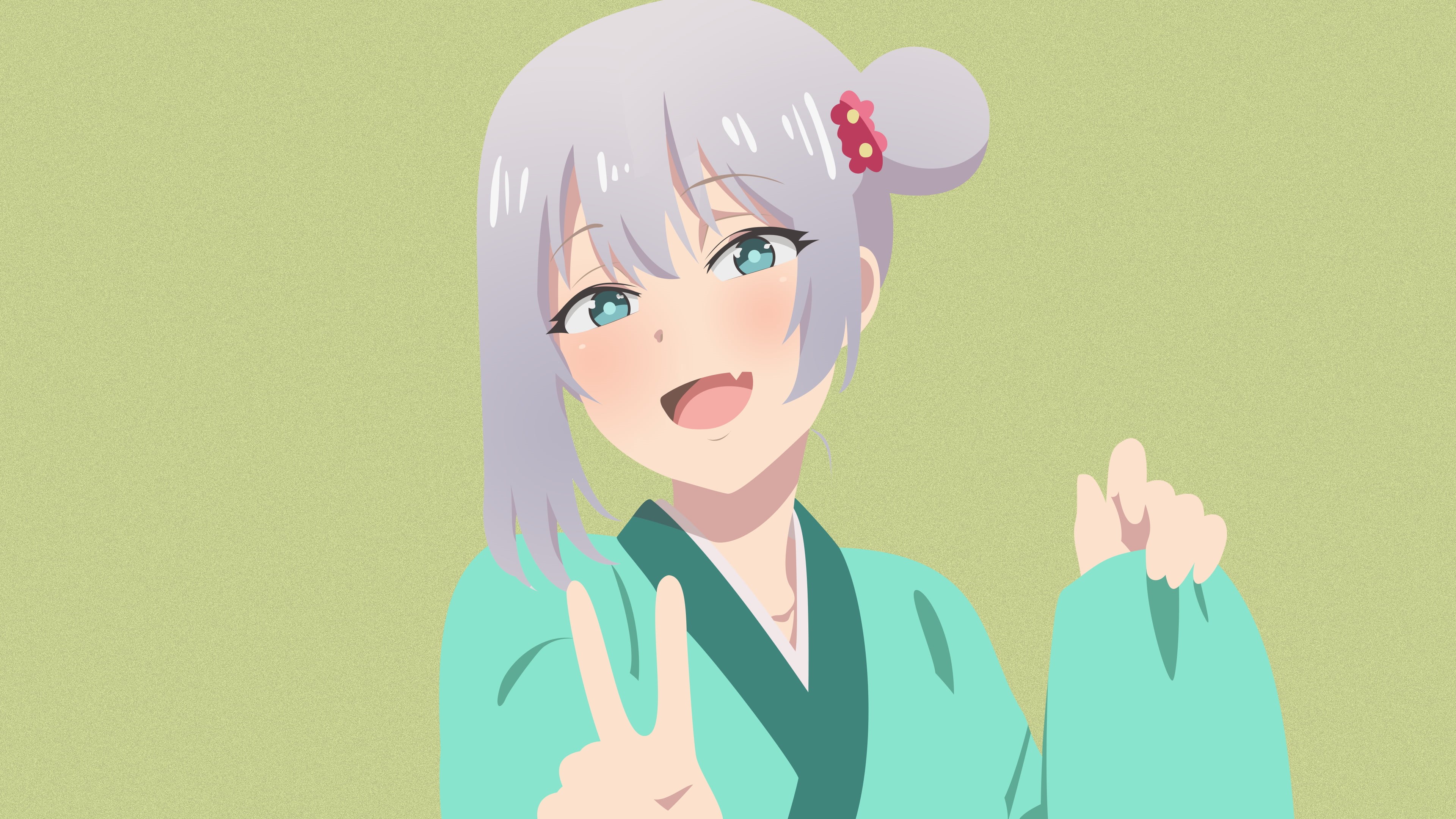 minimalism, 4K, anime, Magical Sempai, anime girls, Tejina-senpai, HD Wallpaper