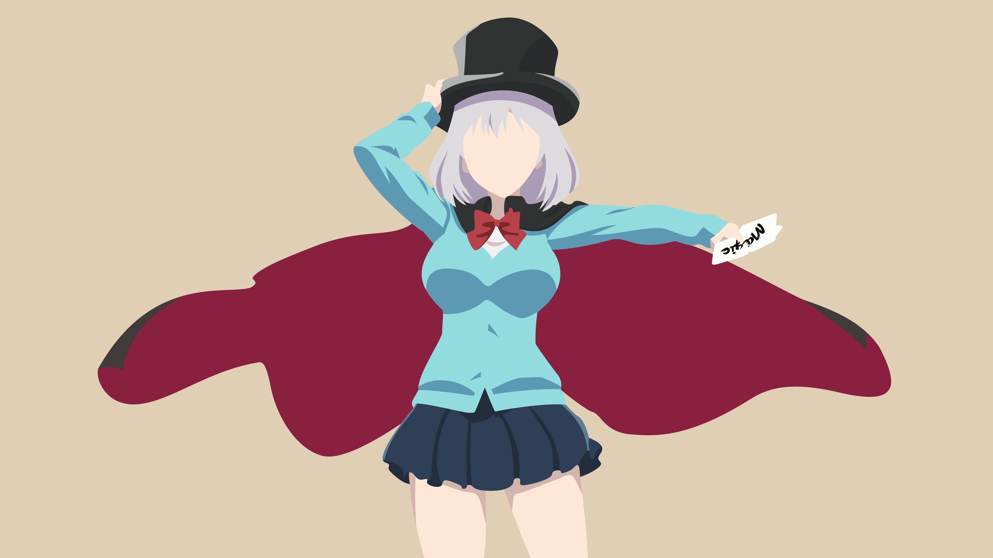 4K, Tejina-senpai, minimalism, anime girls, Magical Sempai, anime, HD Wallpaper