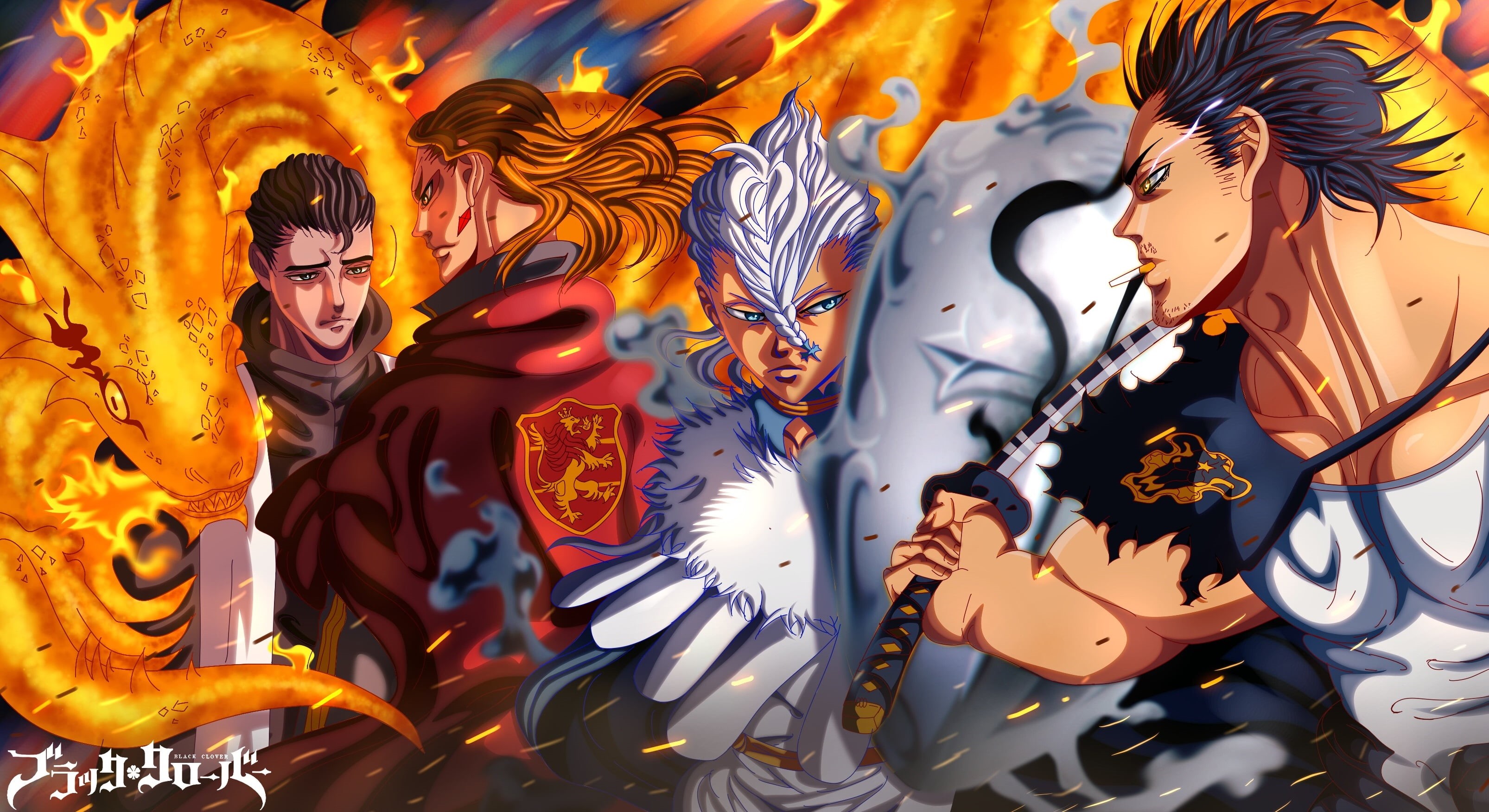 Anime, Nozel Silva, Damnatio Kira, Fuegoleon Vermillion, Black Clover, 2K, Yami Sukehiro, HD Wallpaper