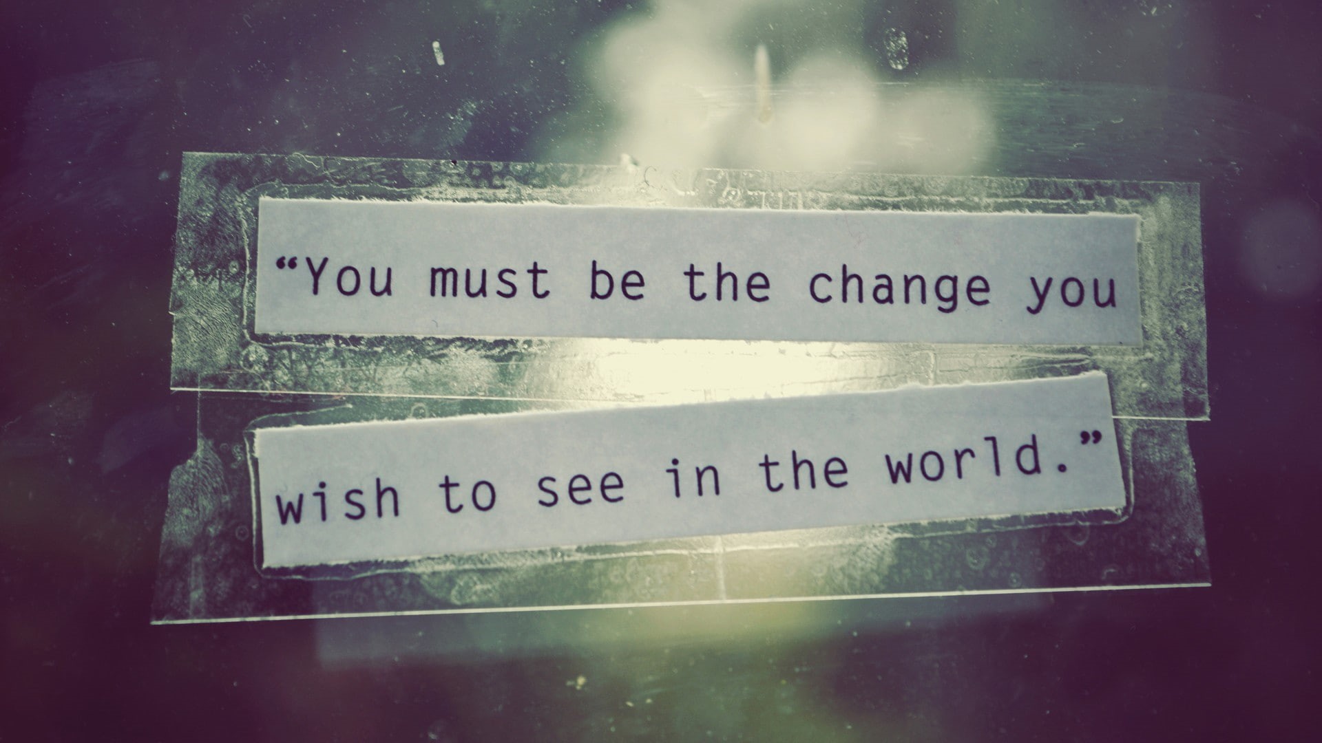 motivational, typography, change, world, text, bokeh, quote, glass, 1080P, paper, blurred, HD Wallpaper