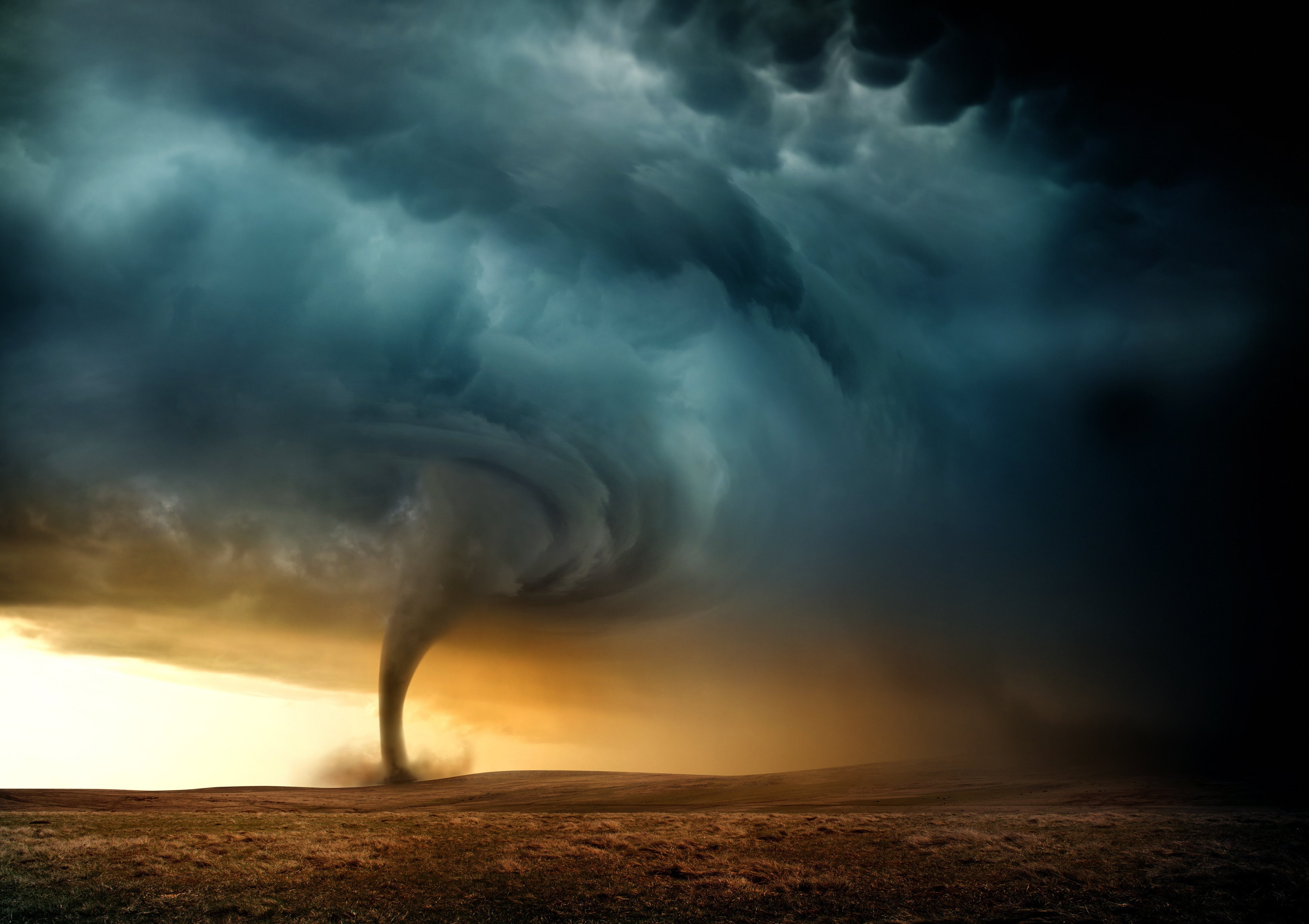 4K, tornado, sky, nature, storm, clouds, weather, rain, HD Wallpaper