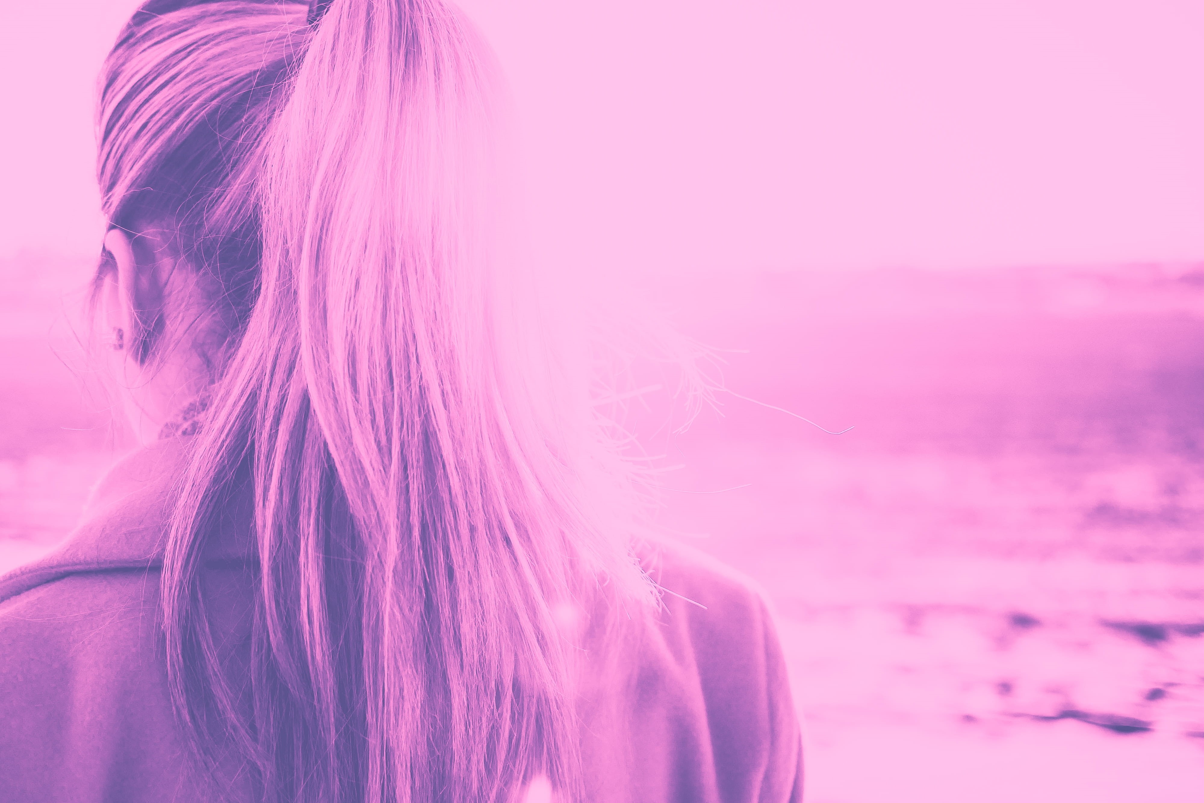 lifestyles, mood, vacations, sunset, summer, leisure activity, Girl, sun, women, hair, abstract, 4K, human hair, blonde, dyed hair, teenager, headshot, HD Wallpaper