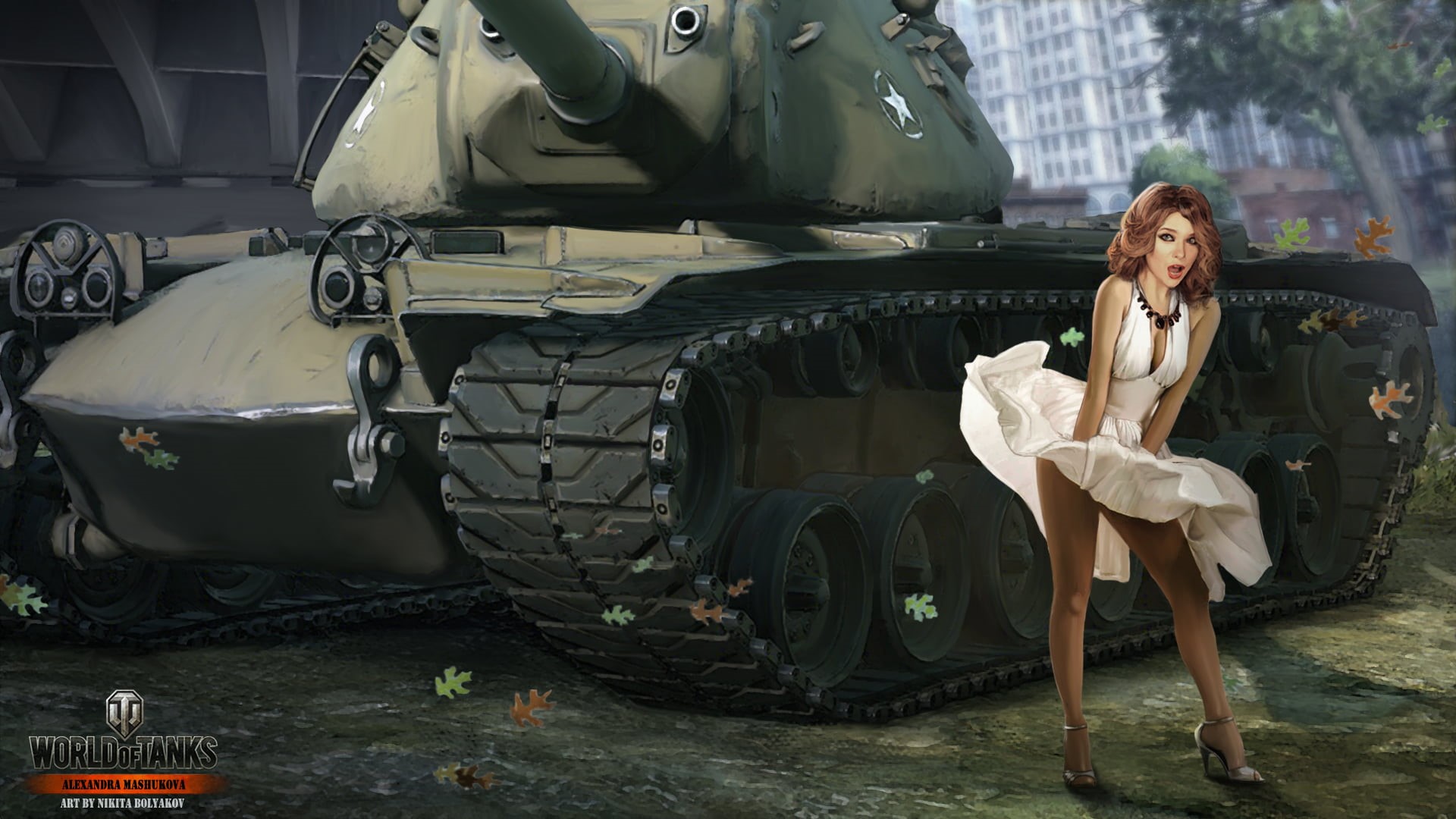 skirt, females, Wargaming.Net, army, World of Tanks, casual clothing, woman, white, motor vehicle, one person, transportation, tanks, real people, weapon, HD Wallpaper