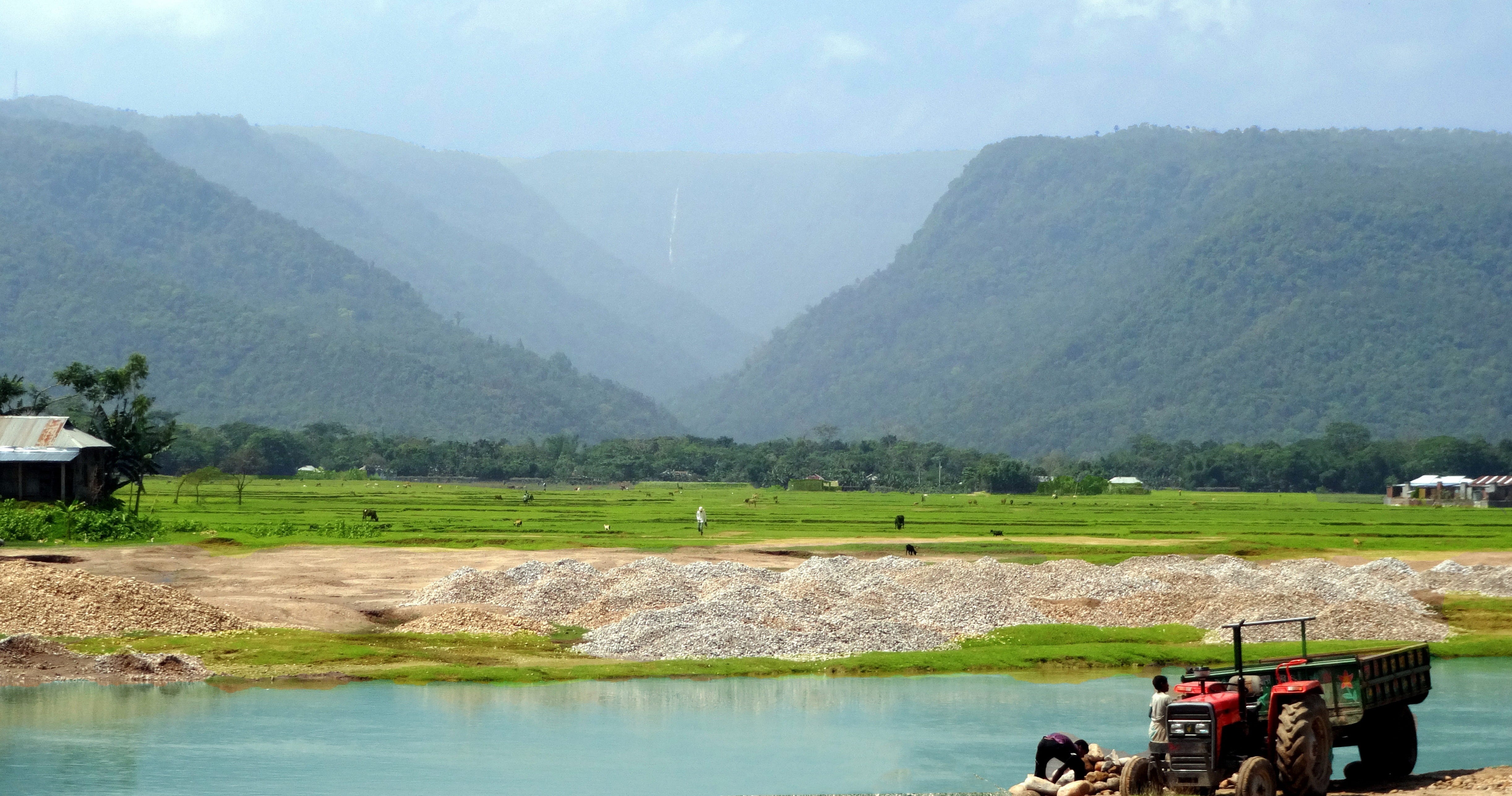 beauty in nature, incidental people, water, mountain, beauty, rural scene, scenics - nature, day, outdoors, nature, bangladesh, agriculture, farm, tranquil scene, HD Wallpaper