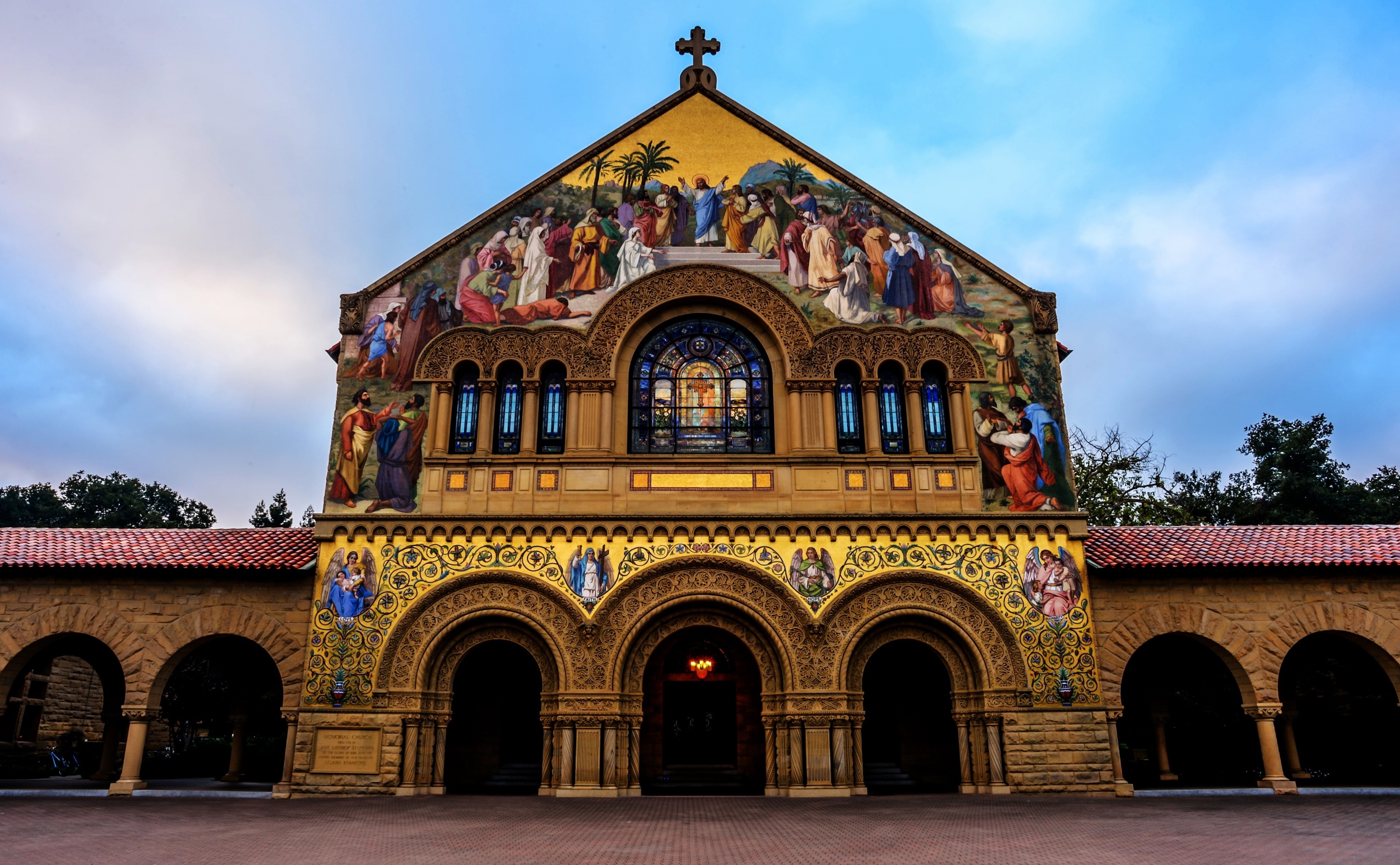 no people, modern, built structure, sky, the past, belief, building exterior, travel destinations, religion, spirituality, Stanford University, place of worship, HD Wallpaper