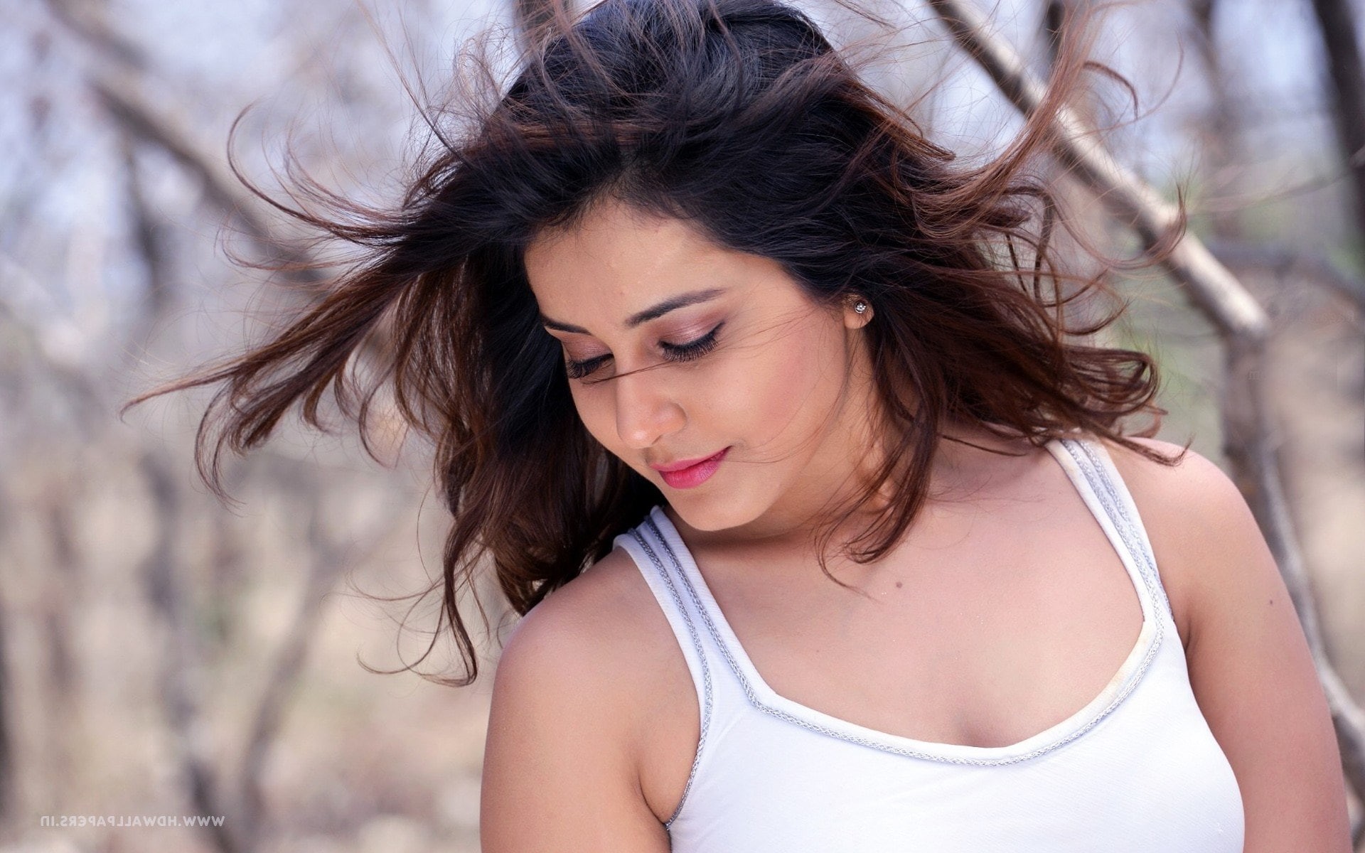 beauty, beautiful people, rashi khanna  of windows, hair, 1080P, one person, adult, human hair, long hair, wind, contemplation, young women, portrait, HD Wallpaper