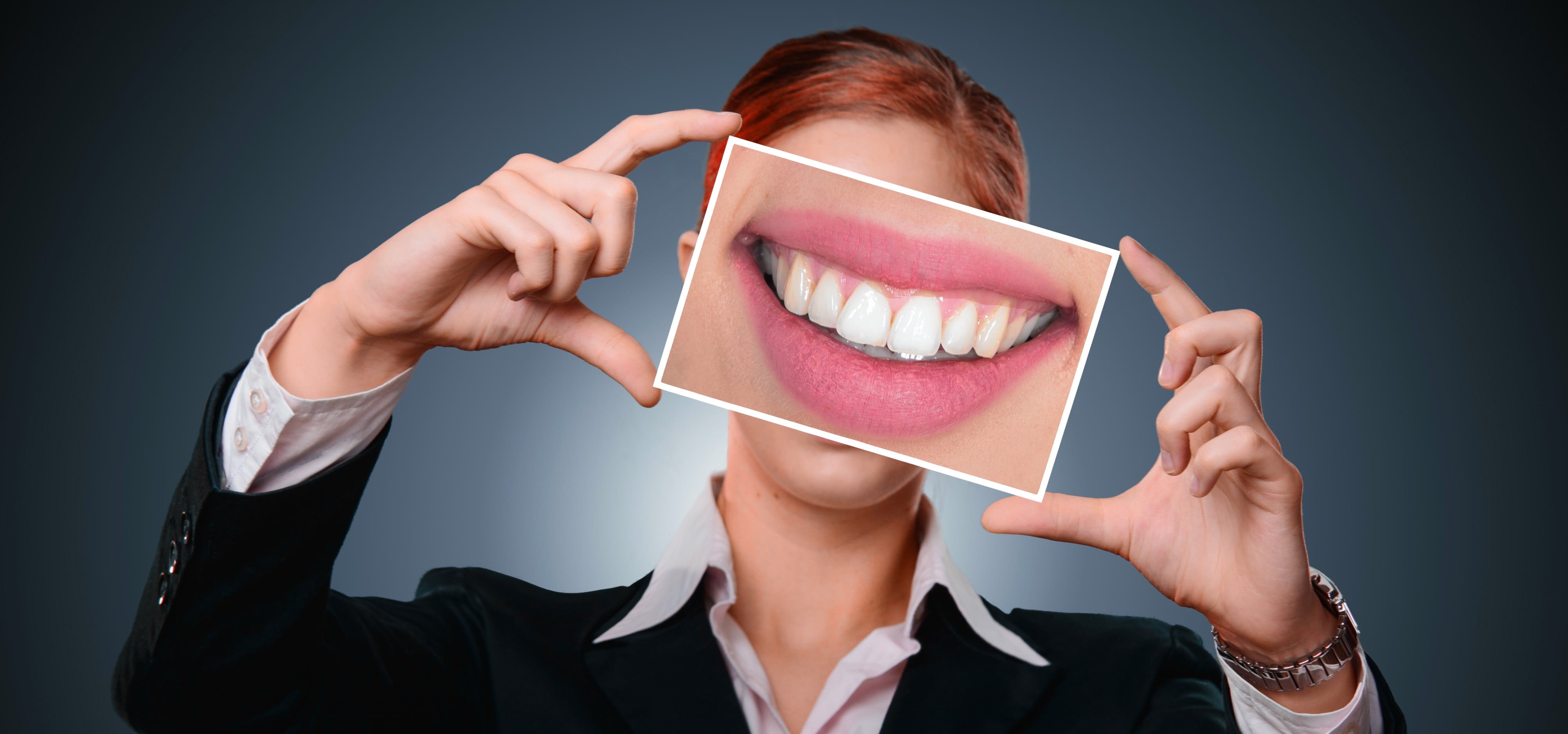 holding, studio shot, smile, 4K, dentist, one person, front view, adult, woman, business, food, human face, portrait, women, teeth, tooth, young adult, HD Wallpaper