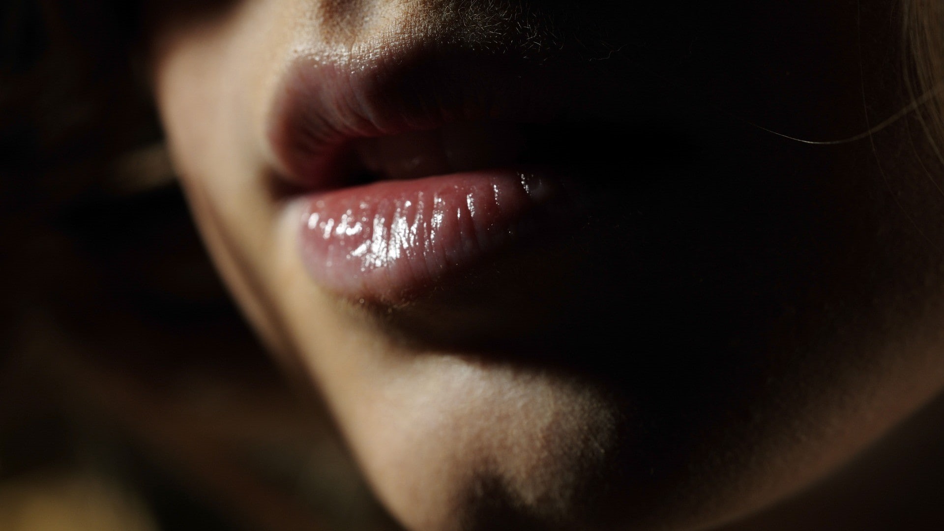 one person, make-up, women, focus on foreground, emotion, lips, beautiful woman, adult, black background, chin, photography, macro, human lips, human mouth, HD Wallpaper