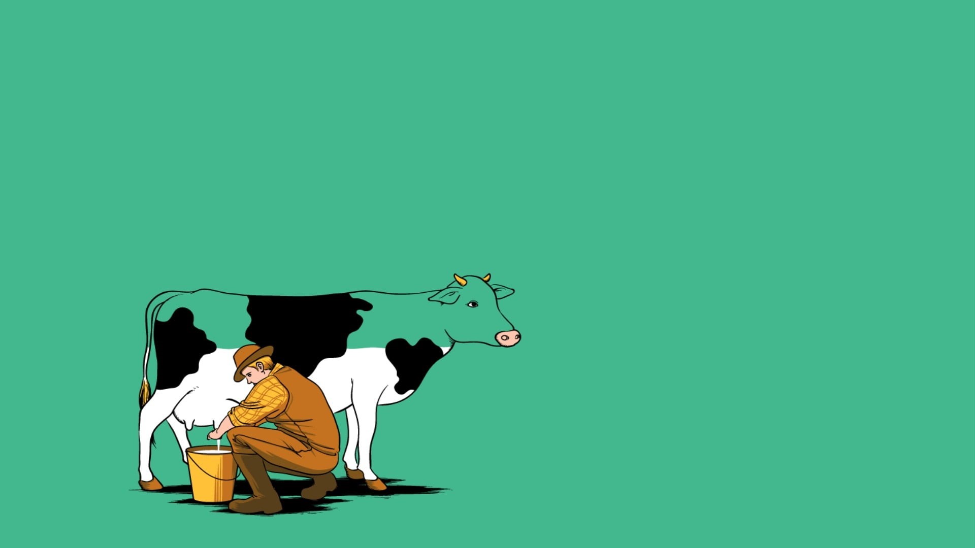 clothing, rear view, man, 1080P, music, adult, illustration, cow, casual clothing, copy space, arts culture and entertainment, studio shot, minimalism, HD Wallpaper