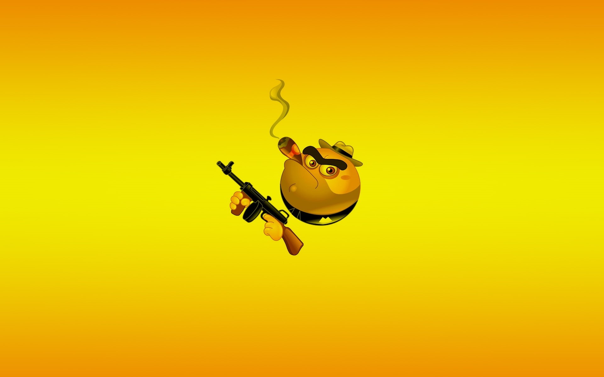 emoji, gun, 1080P, funny, application, smoke, HD Wallpaper