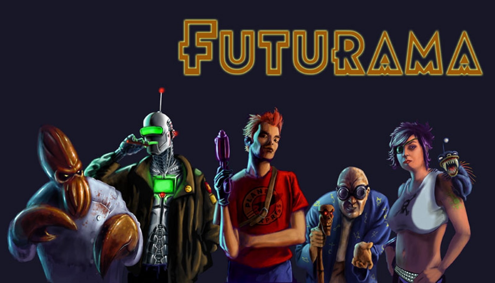 alternative, 720P, hd, turanga, Futurama, bender, fry, farnsworth, x, dr, zoidberg, leela, wallp, art, professor, HD Wallpaper