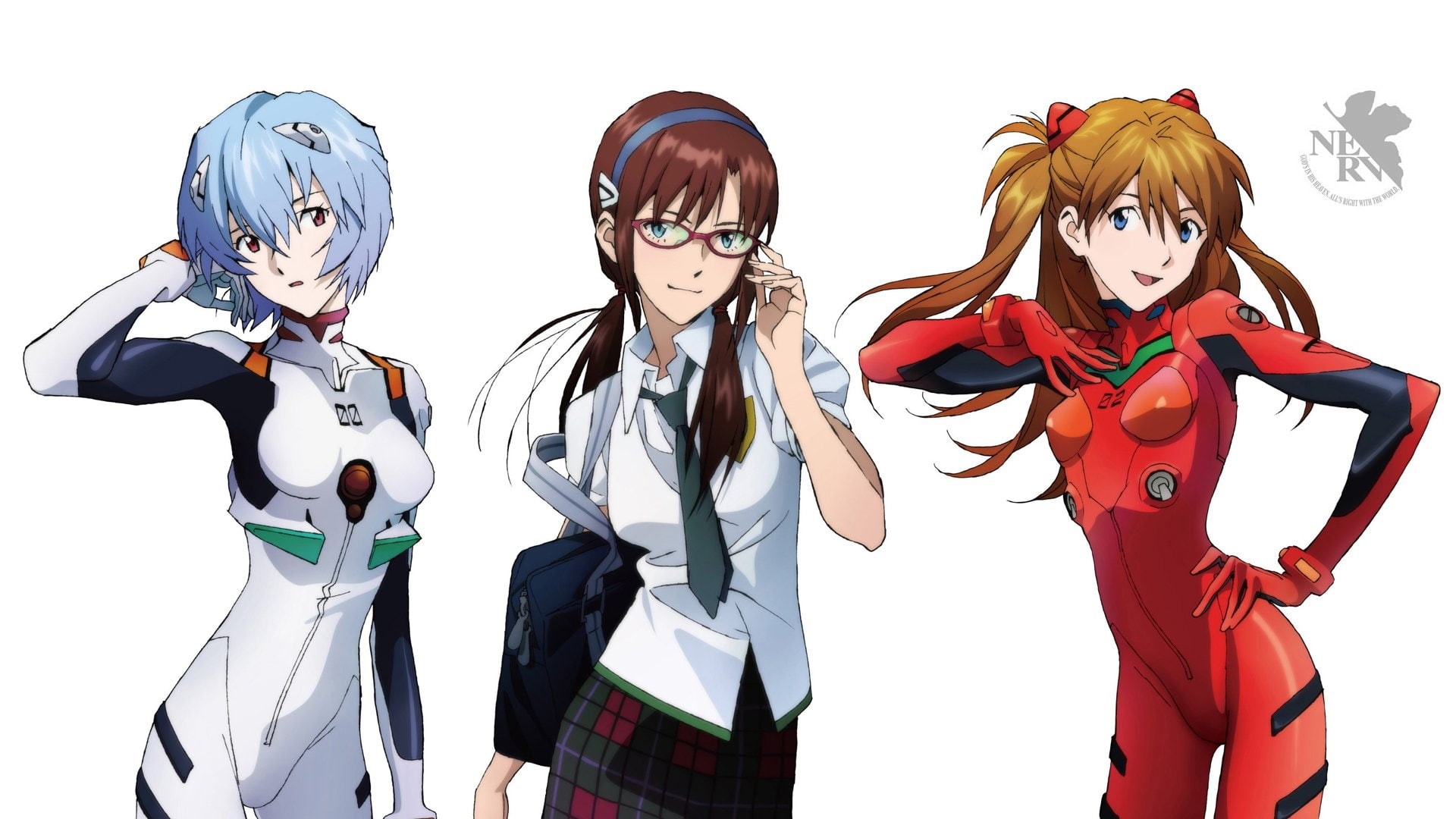 1080P, Evangelion, Mari Makinami Illustrious, Asuka Langley Sohryu, Rei Ayanami, Evangelion: 2.0 You Can (Not) Advance, HD Wallpaper