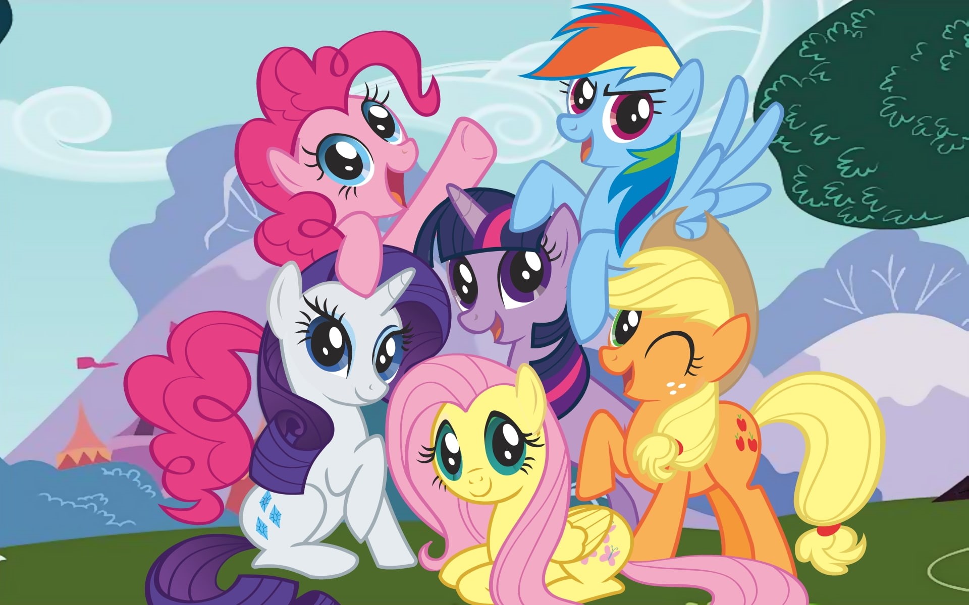 Fluttershy, pie, little, rarity, twilight, my little pony, apple, 1080P, pony, dash, rainbow, pinkie, ponies, art, applejack, technology, hd, sparkle, HD Wallpaper