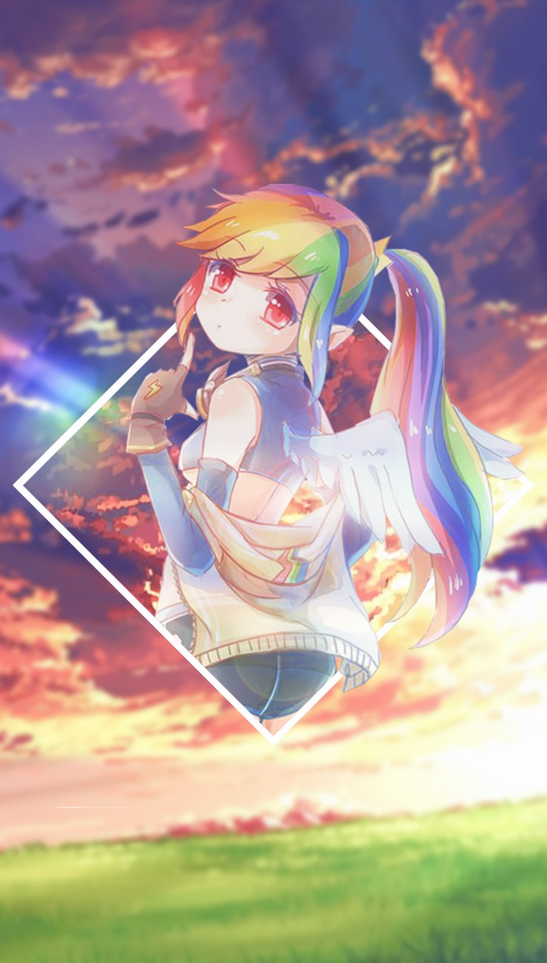My Little Pony, picture-in-picture, 720P, Rainbow Dash, anime girls, anime, Phone HD Wallpaper