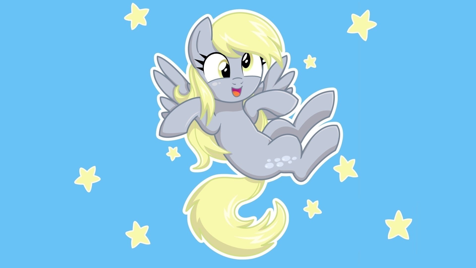 emotion, star - space, nature, cloud - sky, hair, My Little Pony, 1080P, fantasy art, star shape, gray, pony, people, outdoors, celebration, communication, HD Wallpaper