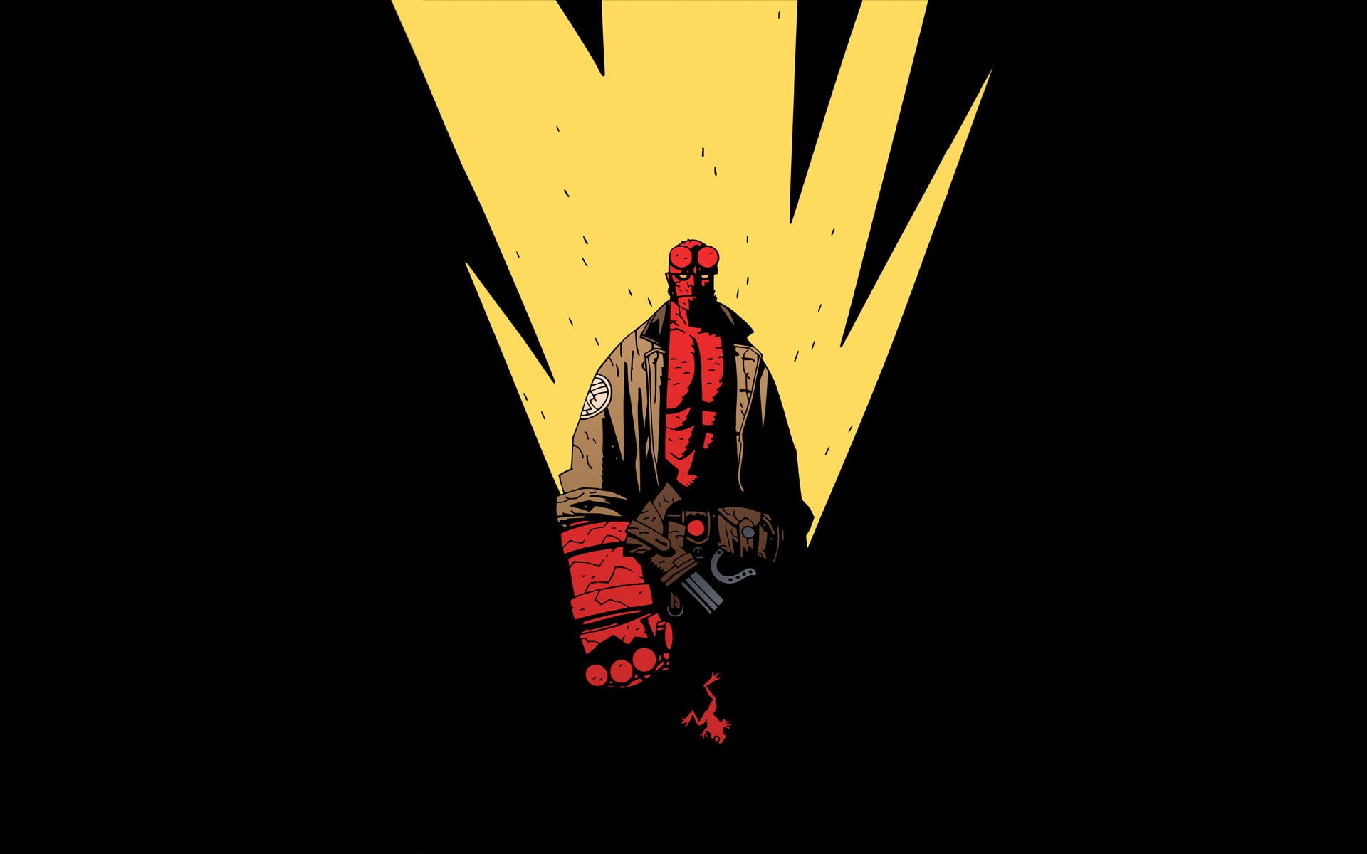 black, 1080P, cartoon/comic, hellboy, hd, HD Wallpaper