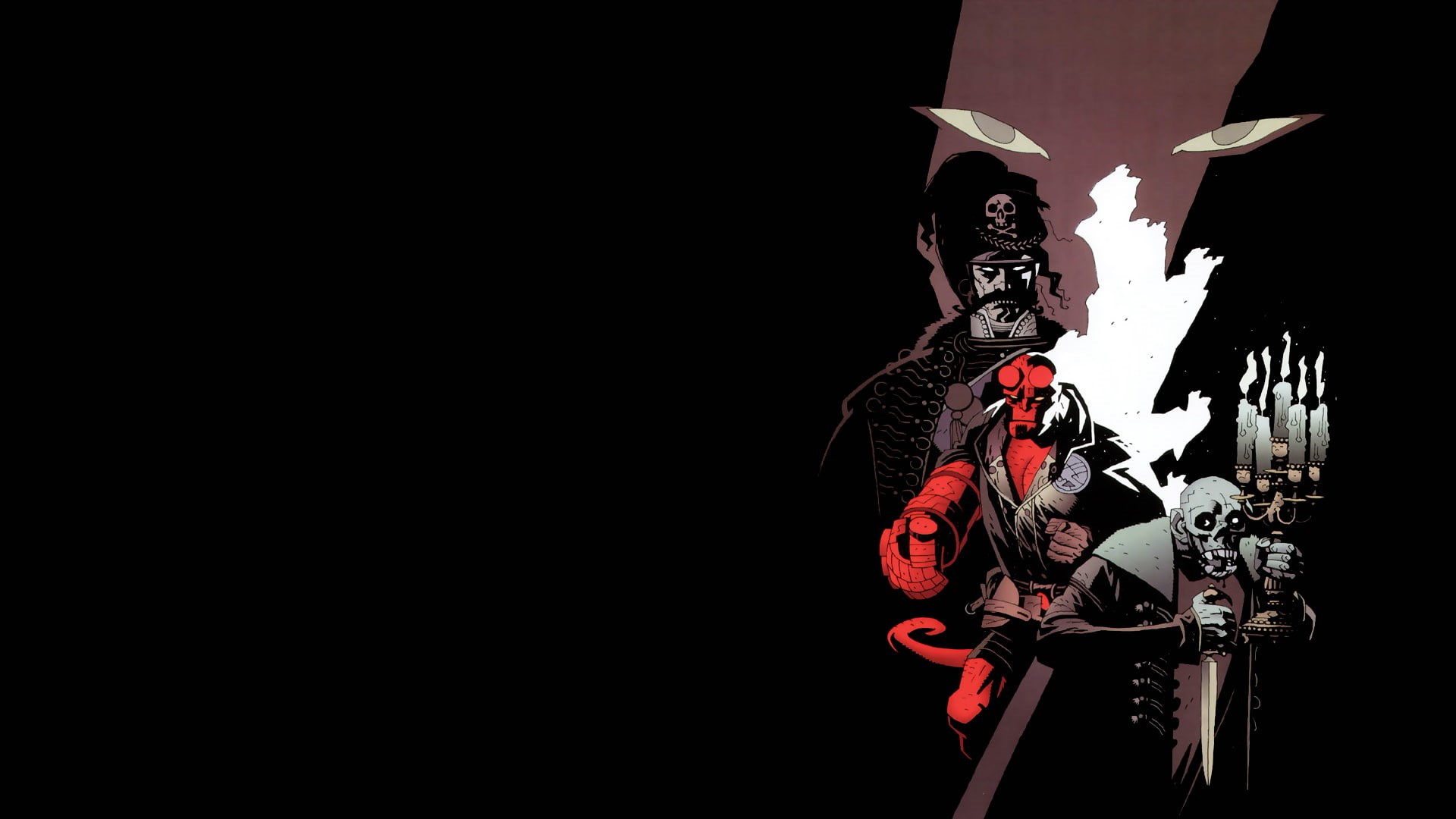 1080P, hellboy, black, cartoon/comic, hd, HD Wallpaper
