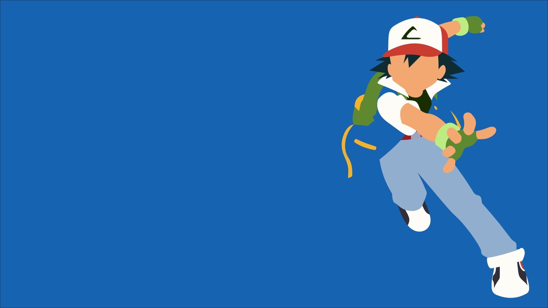 ash, outdoors, cut out, colored background, people, clear sky, ketchum, human representation, activity, Pokémon, 1080P, nature, side view, representation, HD Wallpaper