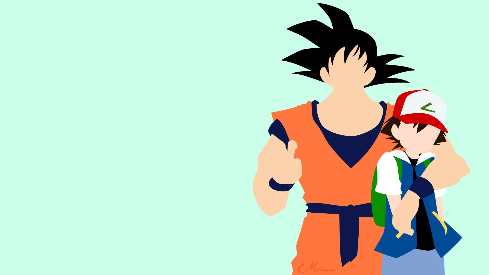 Ash Ketchum, Goku, Pokémon, Dragon Ball Z, Crossover, Anime, 1080P, HD Wallpaper