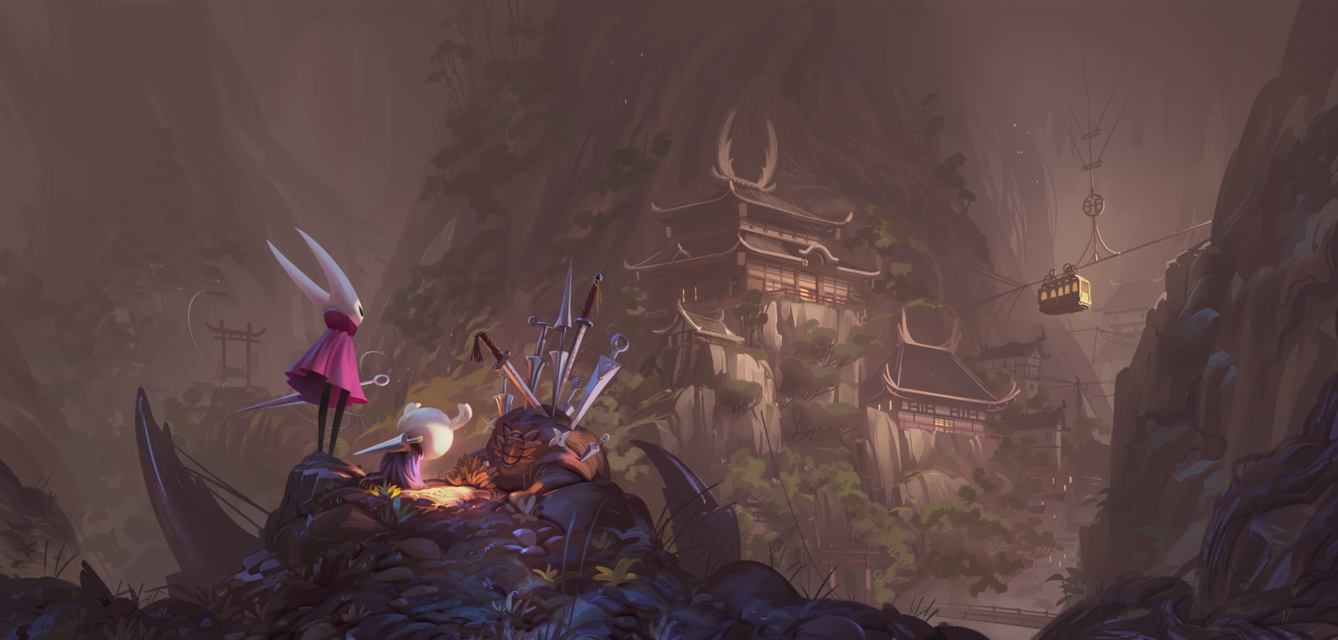 religion, people, group of people, real people, nature, Video Game, architecture, Creature, spirituality, place of worship, Sword, Warrior, belief, Hollow Knight, HD Wallpaper