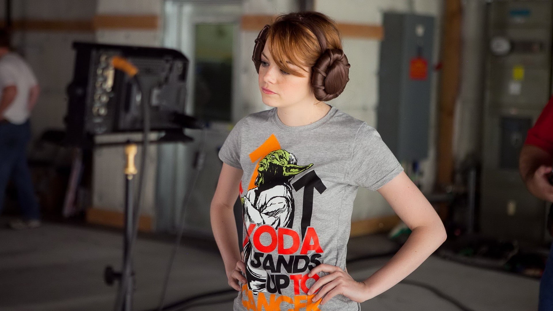 Star Wars, 1080P, actress, women, Emma Stone, Yoda, Leia Organa, HD Wallpaper