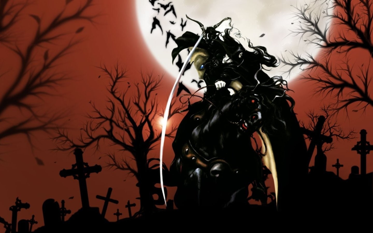 plant, Vampire Hunter D, no people, silhouette, bare tree, 720P, holiday - event, celebration, branch, nature, human representation, decoration, still life, HD Wallpaper