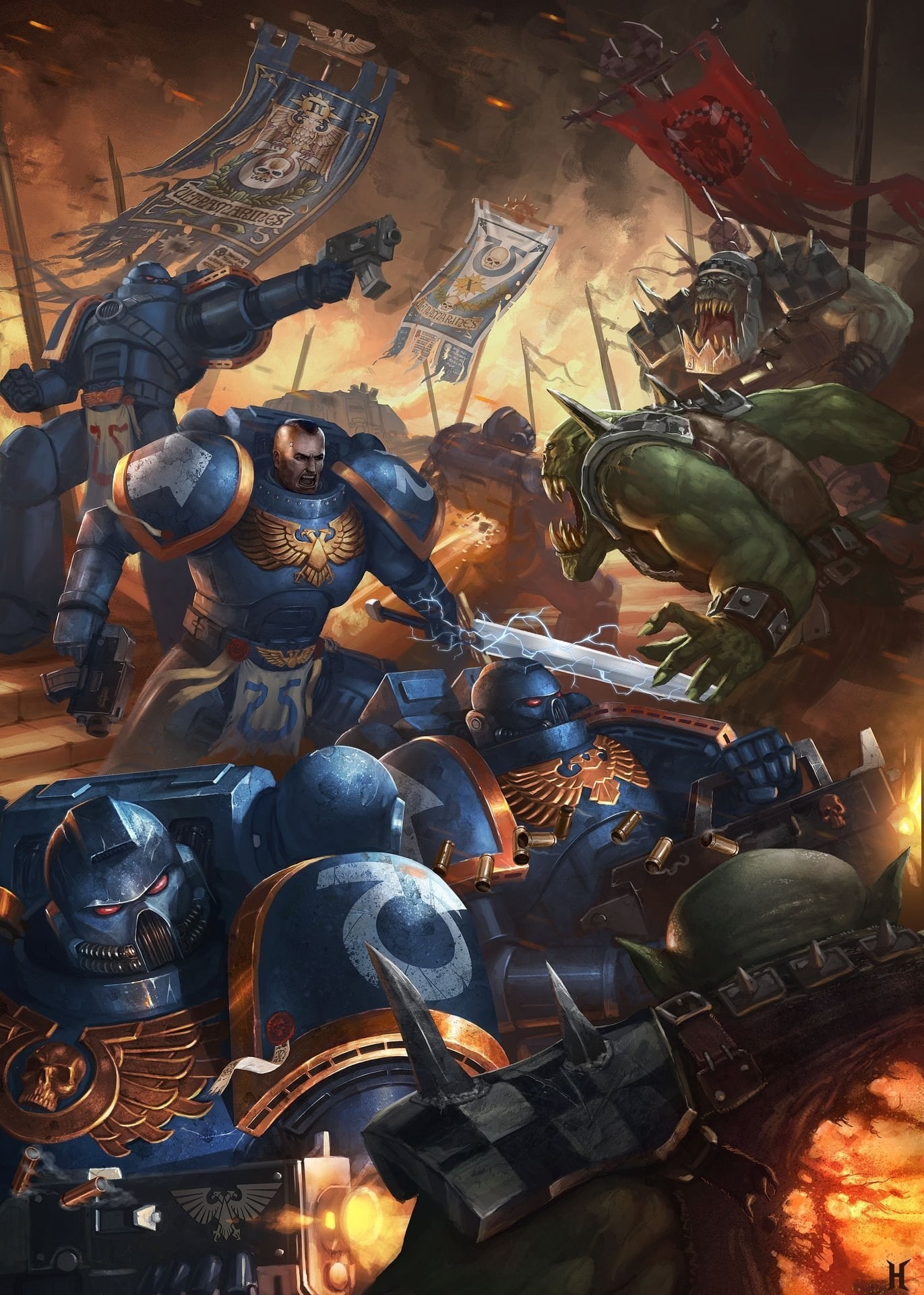 1080P, Warhammer 40, Ultramarines, 1371x1920 px, Phone HD Wallpaper