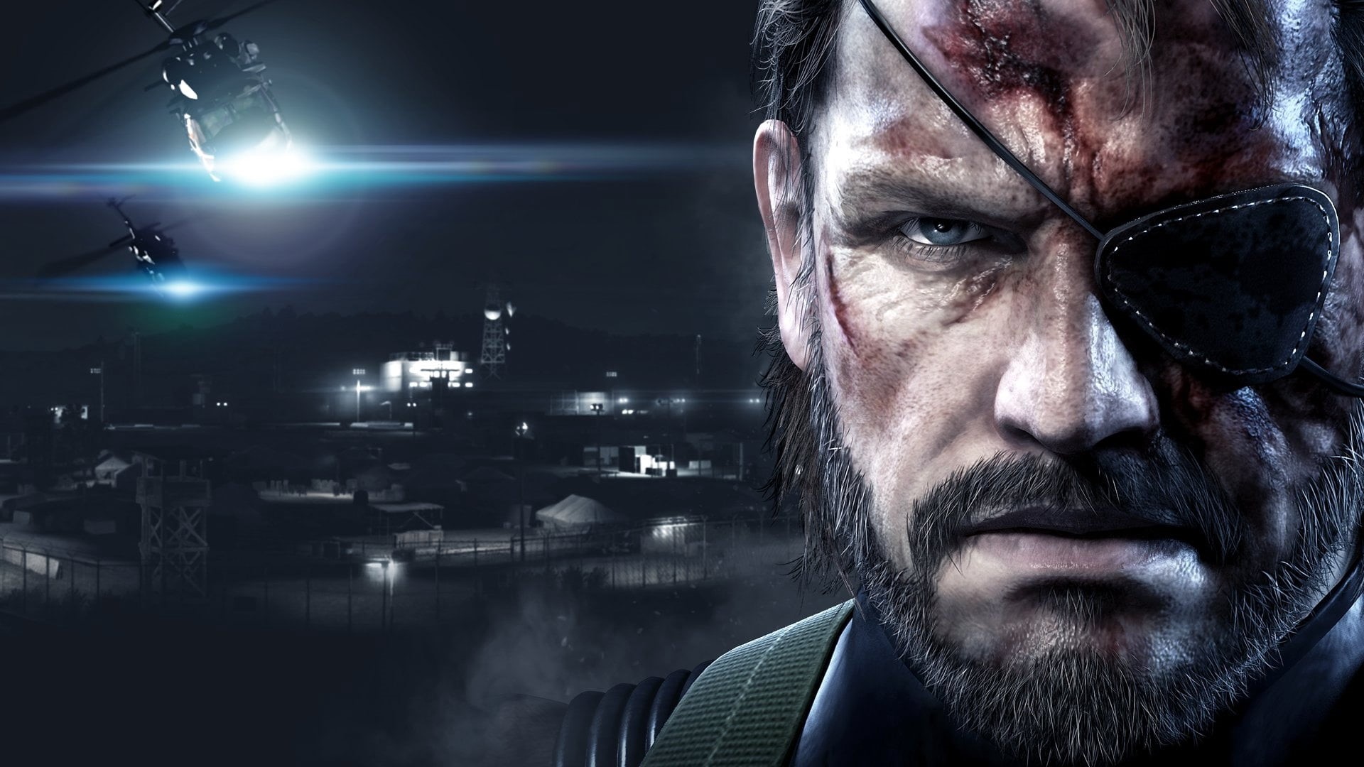 poster, game, war, one Man Only, beard, looking At Camera, looking, facial hair, portrait, human body part, males, men, metal gear solid v, night, spooky, HD Wallpaper