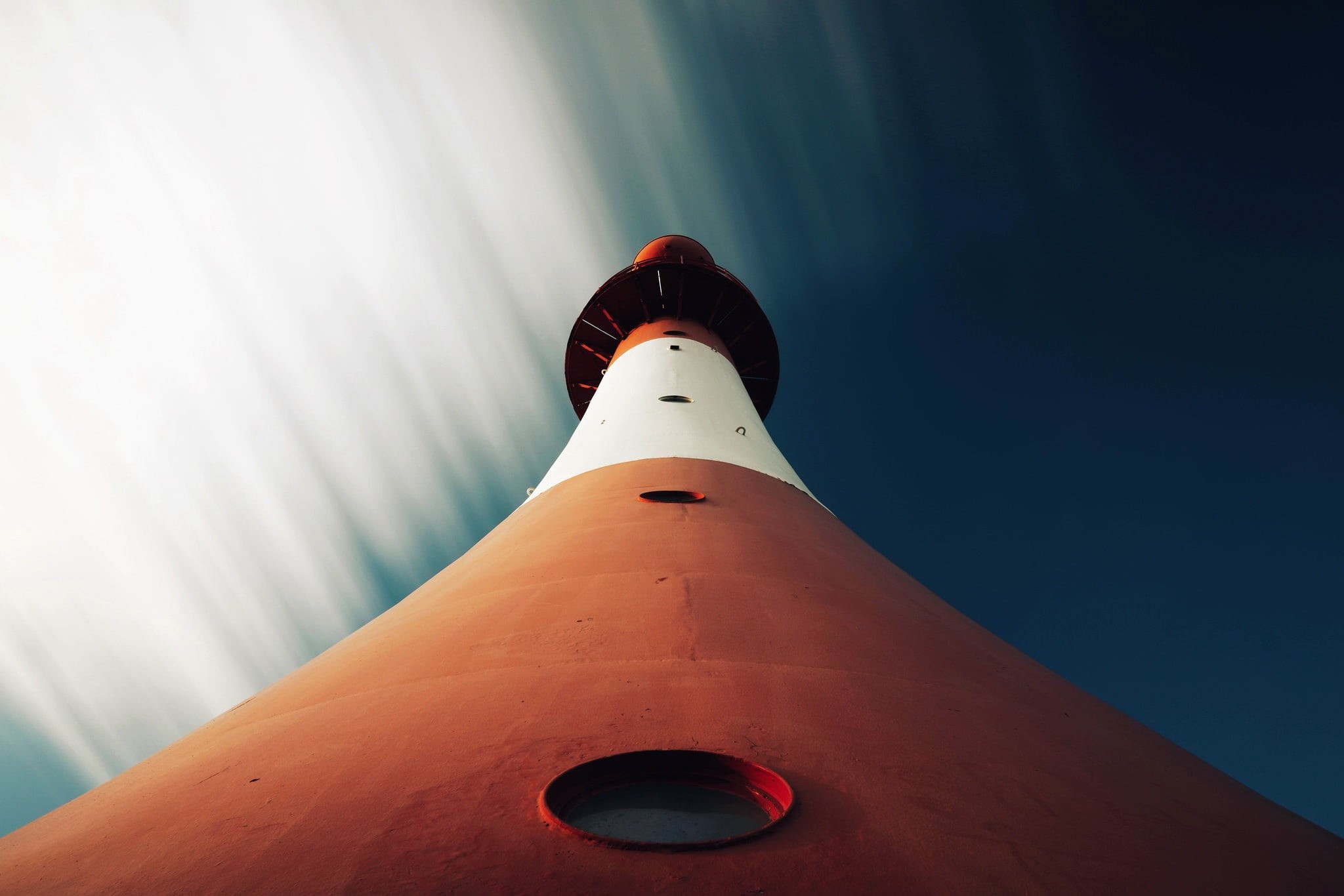 brown, no people, motion, lighthouse, technology, sky, worms eye view, airplane, angle, day, nature, low angle view, photo, red, outdoors, space travel vehicle, HD Wallpaper
