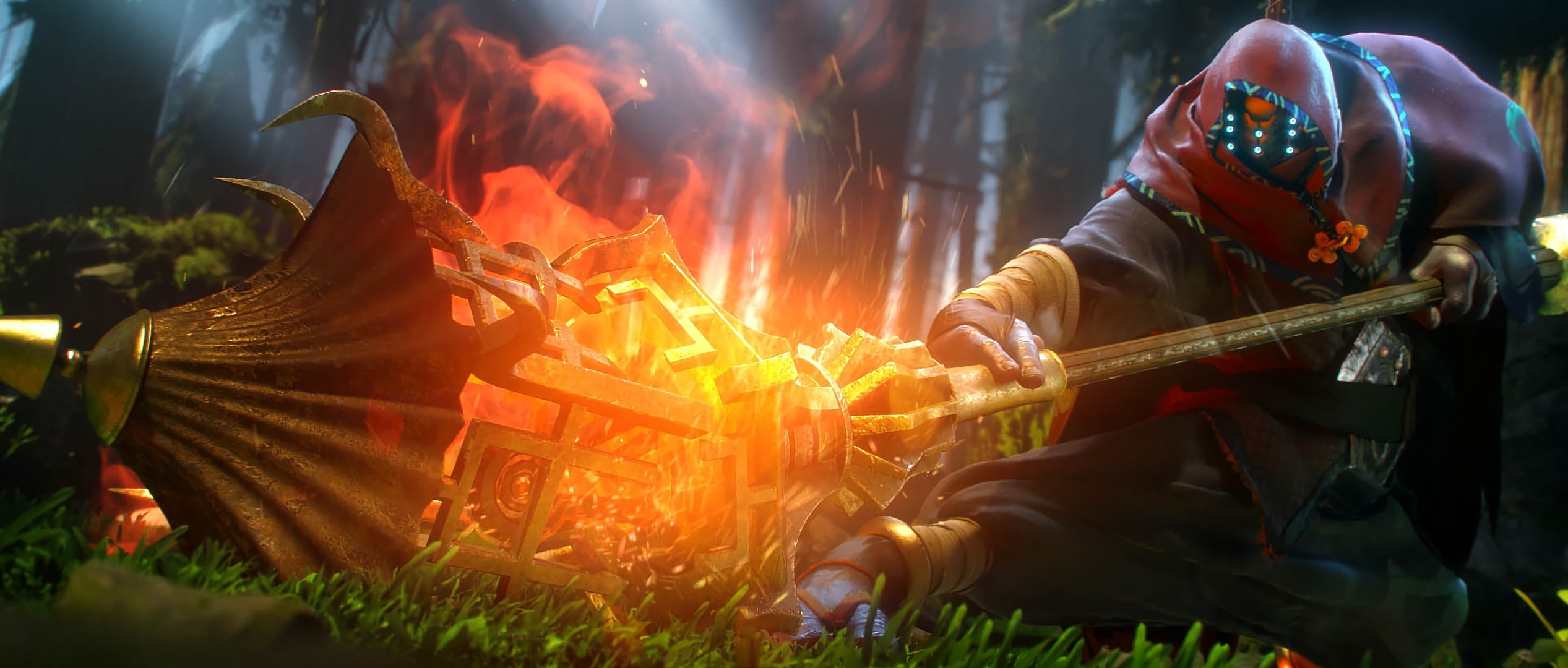 1080P, orange color, outdoors, plant, occupation, fire, motion, clothing, bonfire, flame, day, adult, heat - temperature, League of Legends, campfire, HD Wallpaper