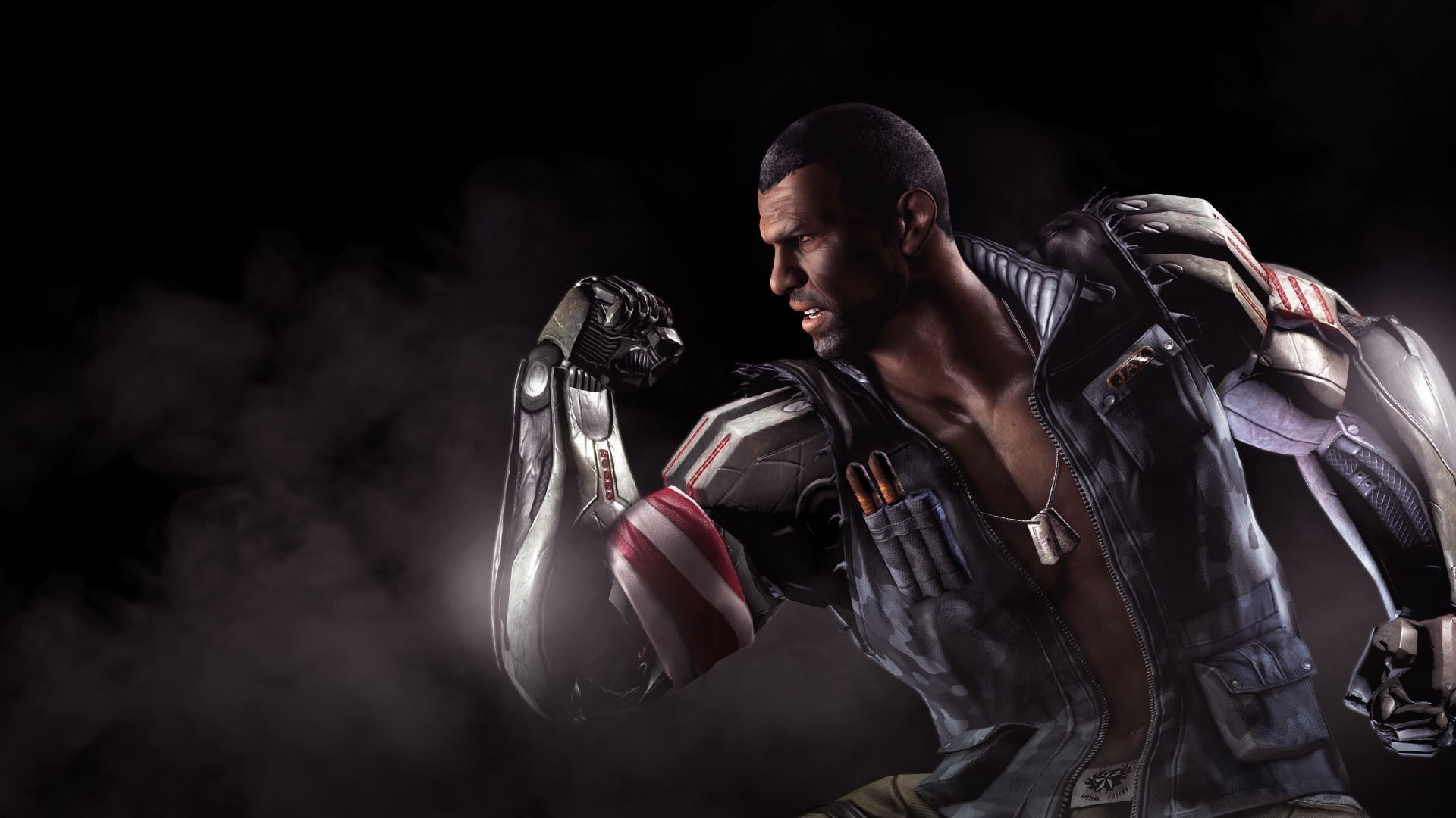 Mortal Kombat X, sport, leather, PC gaming, competition, studio shot, determination, waist up, young men, clothing, adult, one person, Dog Tags, sportsman, HD Wallpaper