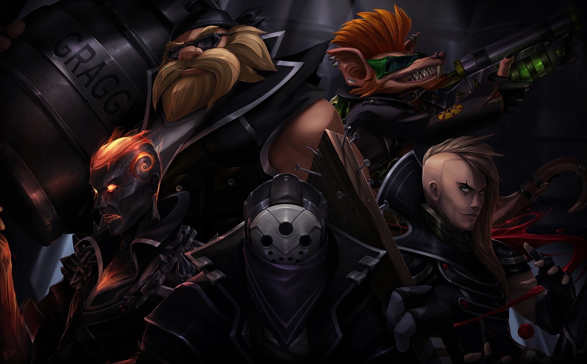 Video Game, high angle view, Vladimir (League Of Legends), human representation, League Of Legends, Twitch (League Of Legends), men, art and craft, people, HD Wallpaper