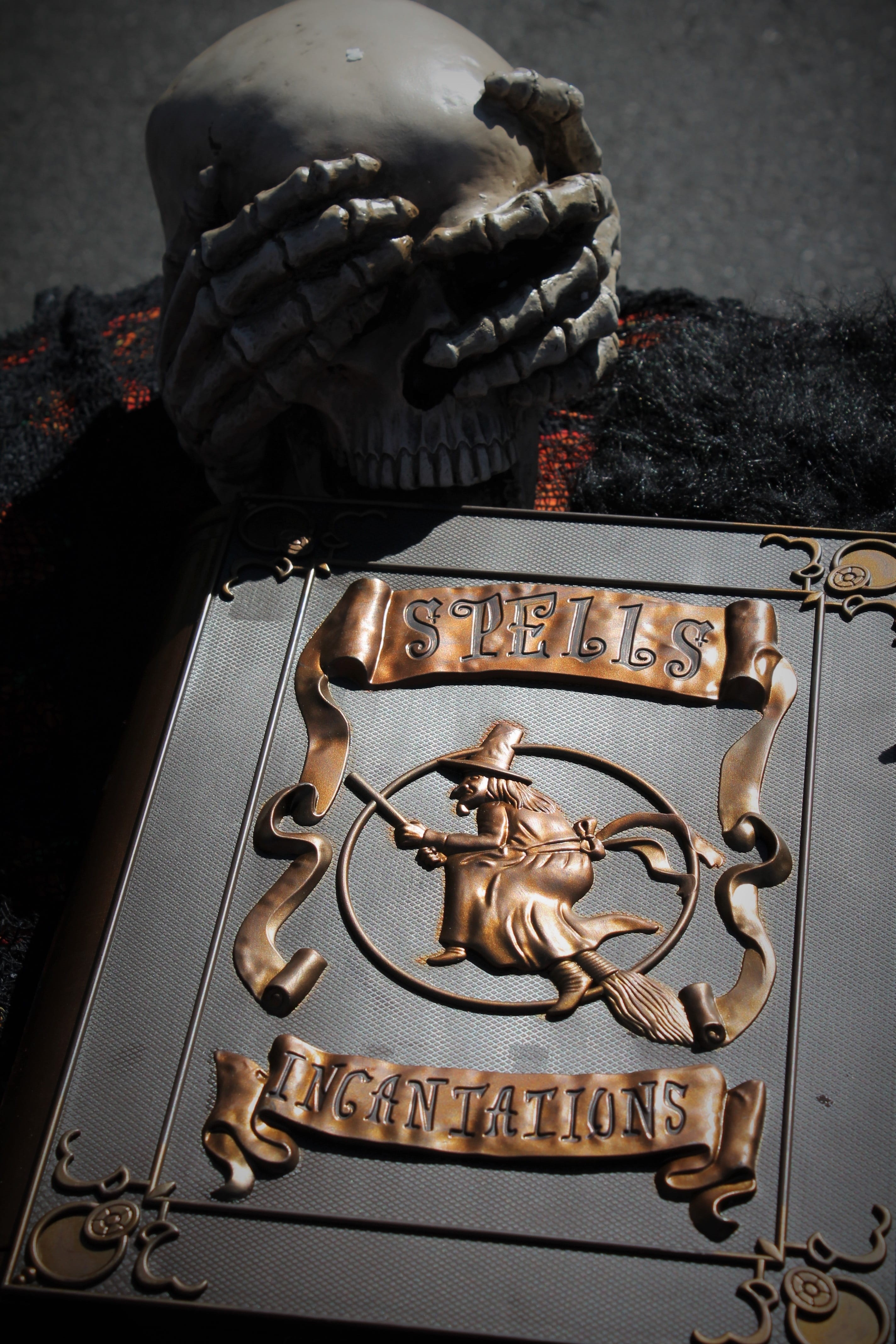 magical, non-western script, holiday, potion, jinx, concoction, day, mythical predator, witch, trunk or treat, paranormal, skeleton, spell book, script, Phone HD Wallpaper