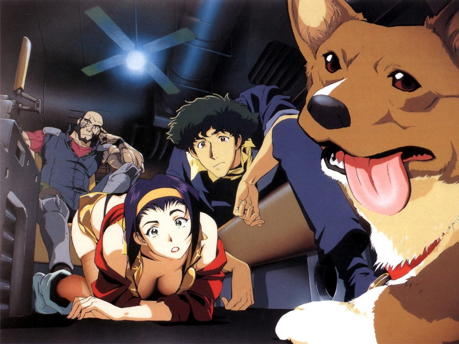 dogs, bebop, faye, cleavage, spike, anime, hunter, 720P, fiction, space, bounty, ein, spiegel, science, cowboy, valentine, outer, HD Wallpaper
