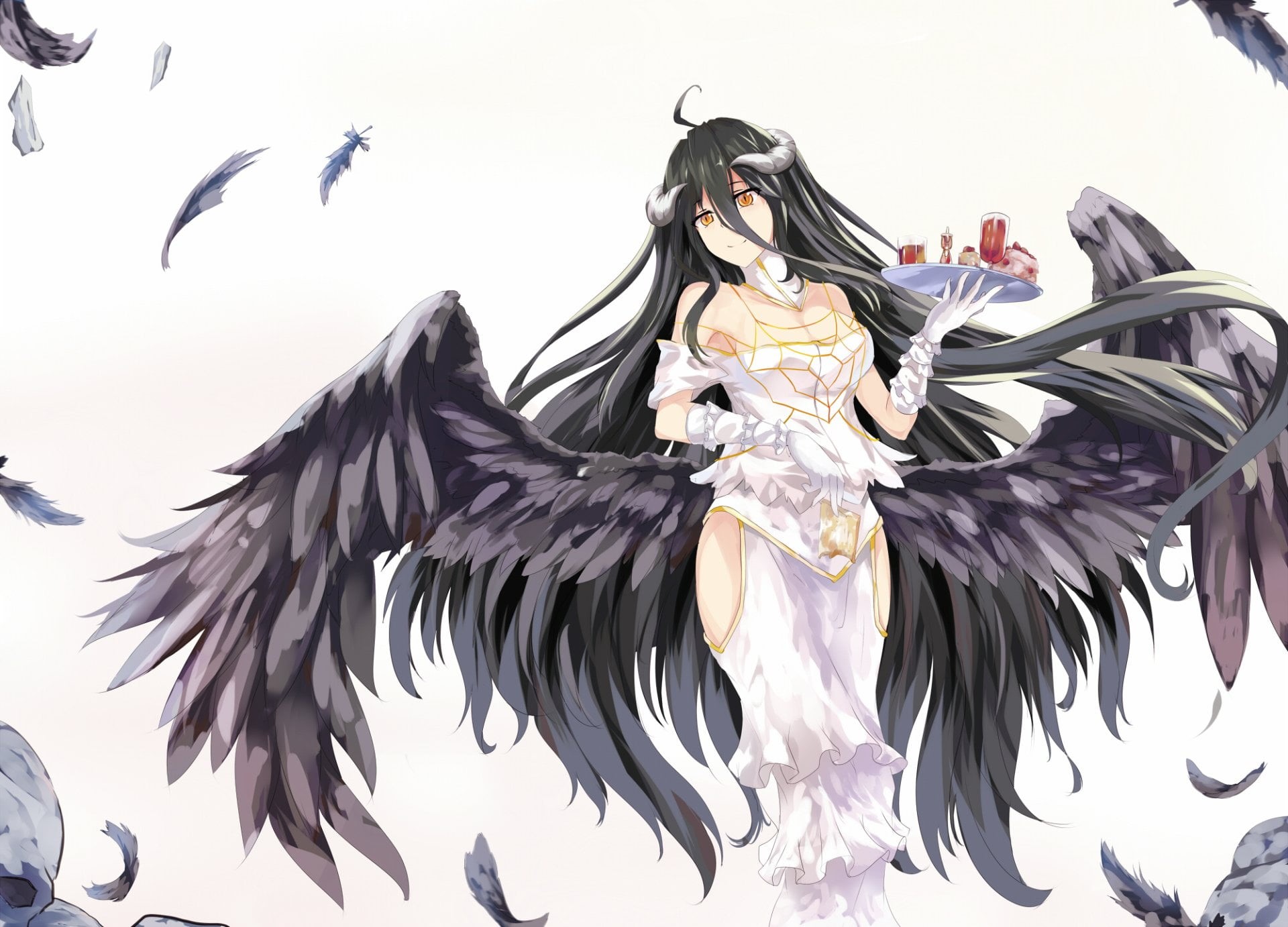 art and craft, nature, Overlord (Anime), 1080P, vertebrate, flying, day, one person, Overlord, angel, Anime, sky, creativity, animal wildlife, sculpture, HD Wallpaper