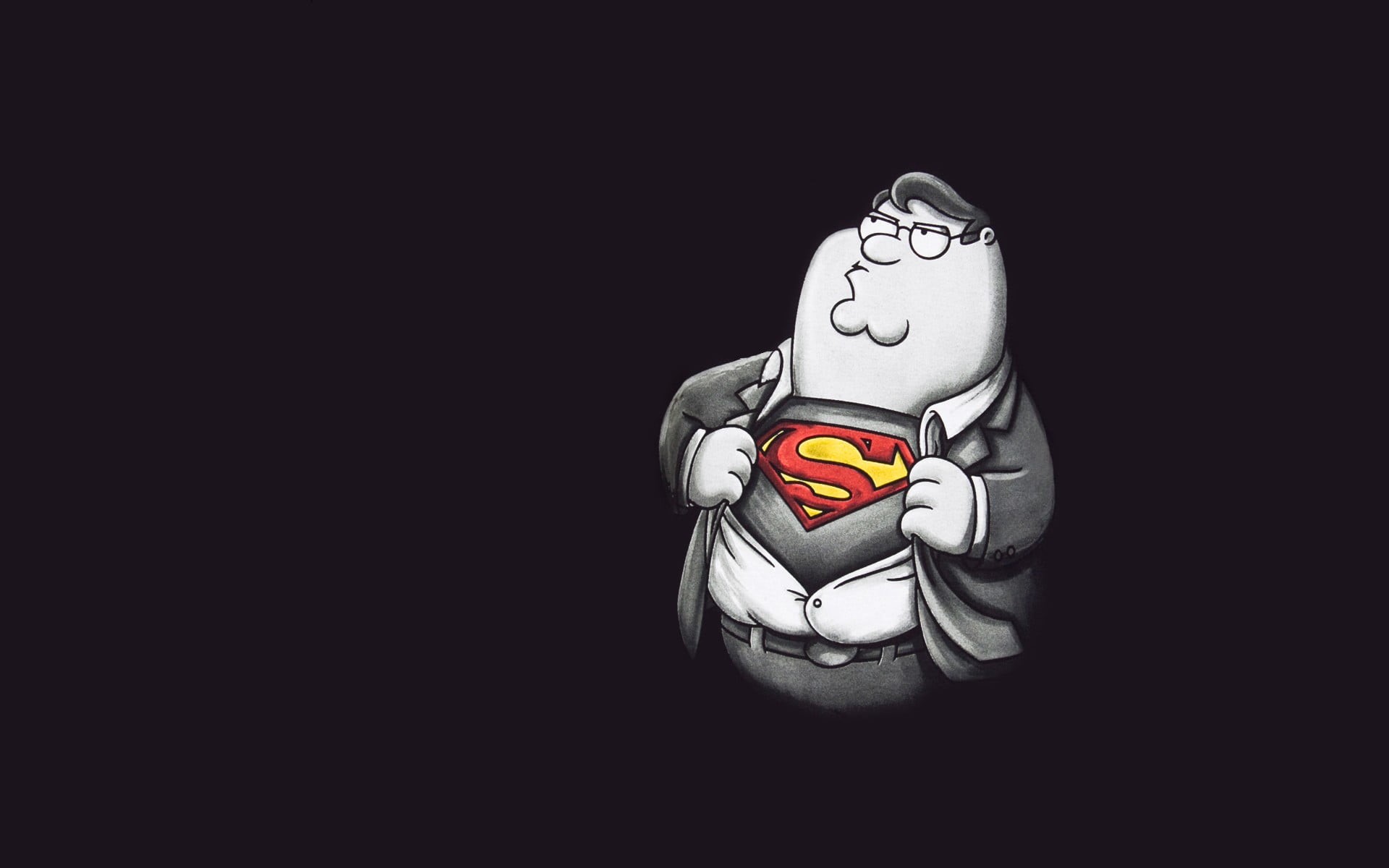 copy space, one person, simple background, black, human representation, close-up, creativity, minimalism, art and craft, still life, high angle view, Peter Griffin, HD Wallpaper