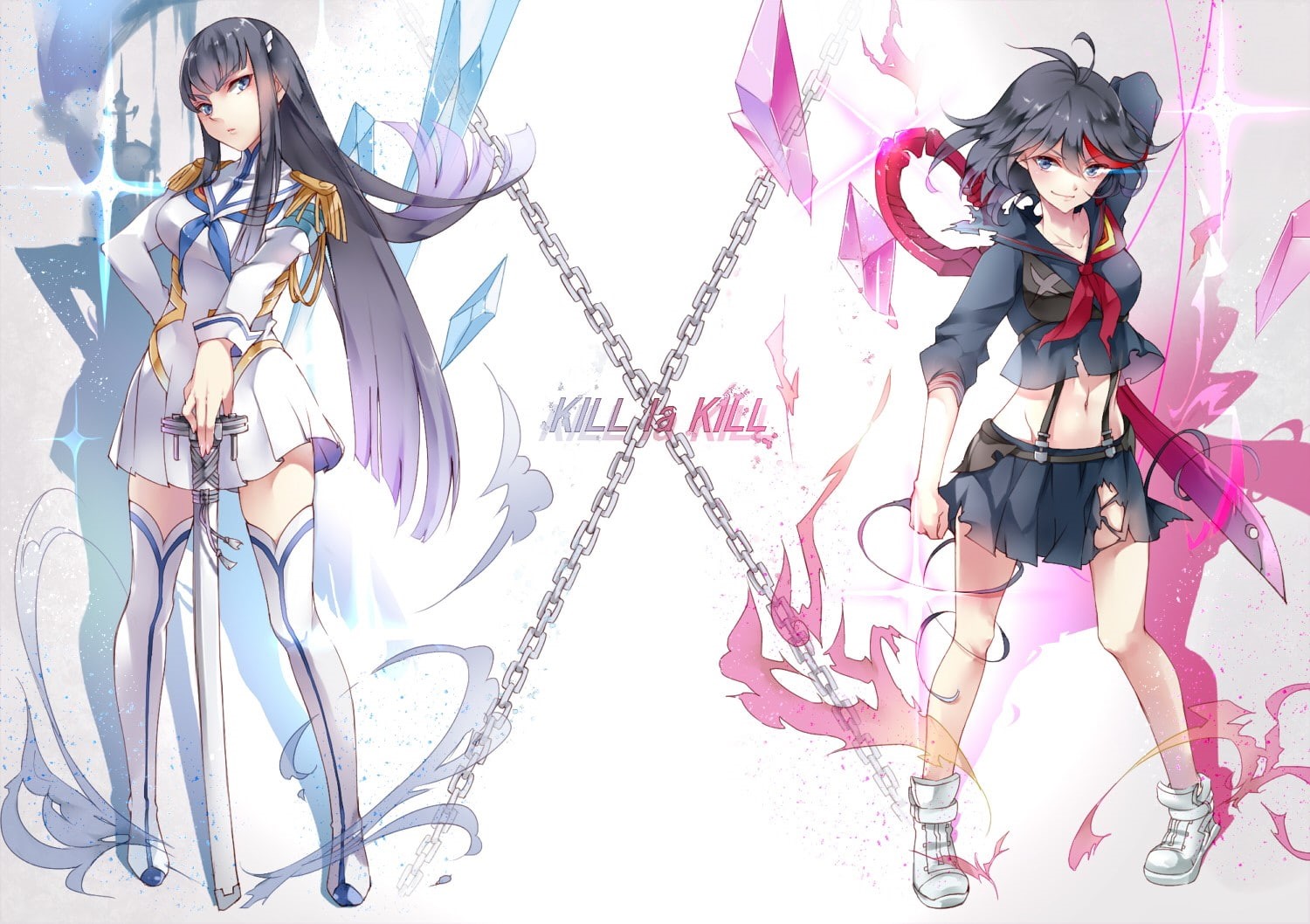 full length, art and craft, Kill la Kill, people, fashion, casual clothing, females, lifestyles, Matoi Ryuuko, multi colored, representation, young women, HD Wallpaper
