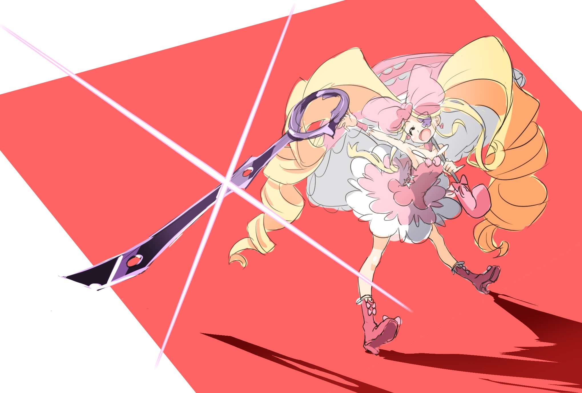 representation, Harime Nui, outdoors, communication, art and craft, side view, full length, red, women, nature, one person, high angle view, 1080P, Kill la Kill, HD Wallpaper