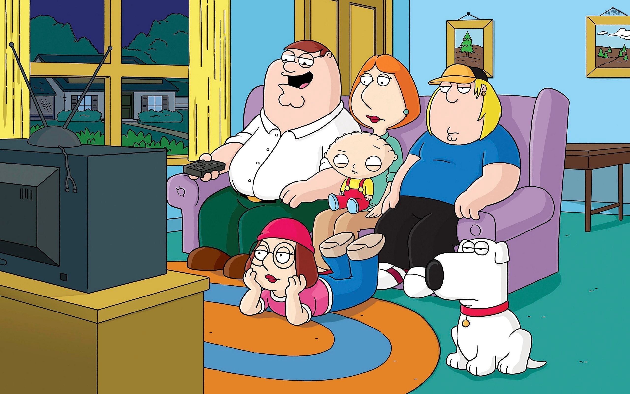 occupation, women, business, mammal, men, 2K, domestic animals, poster, movie, peter griffin, indoors, communication, cartoon, childhood, lois griffin, HD Wallpaper