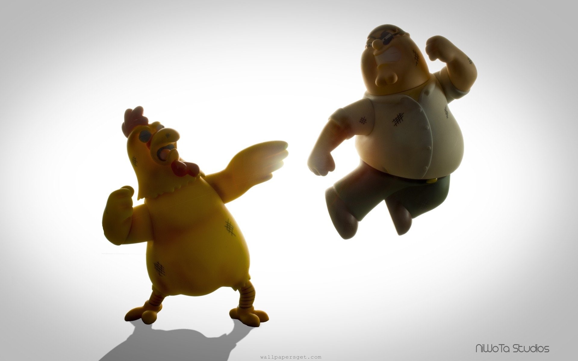 TV Show, white background, fun, cheerful, happiness, full length, bizarre, emotion, 1080P, indoors, excitement, people, mammal, Peter Griffin, shirtless, HD Wallpaper
