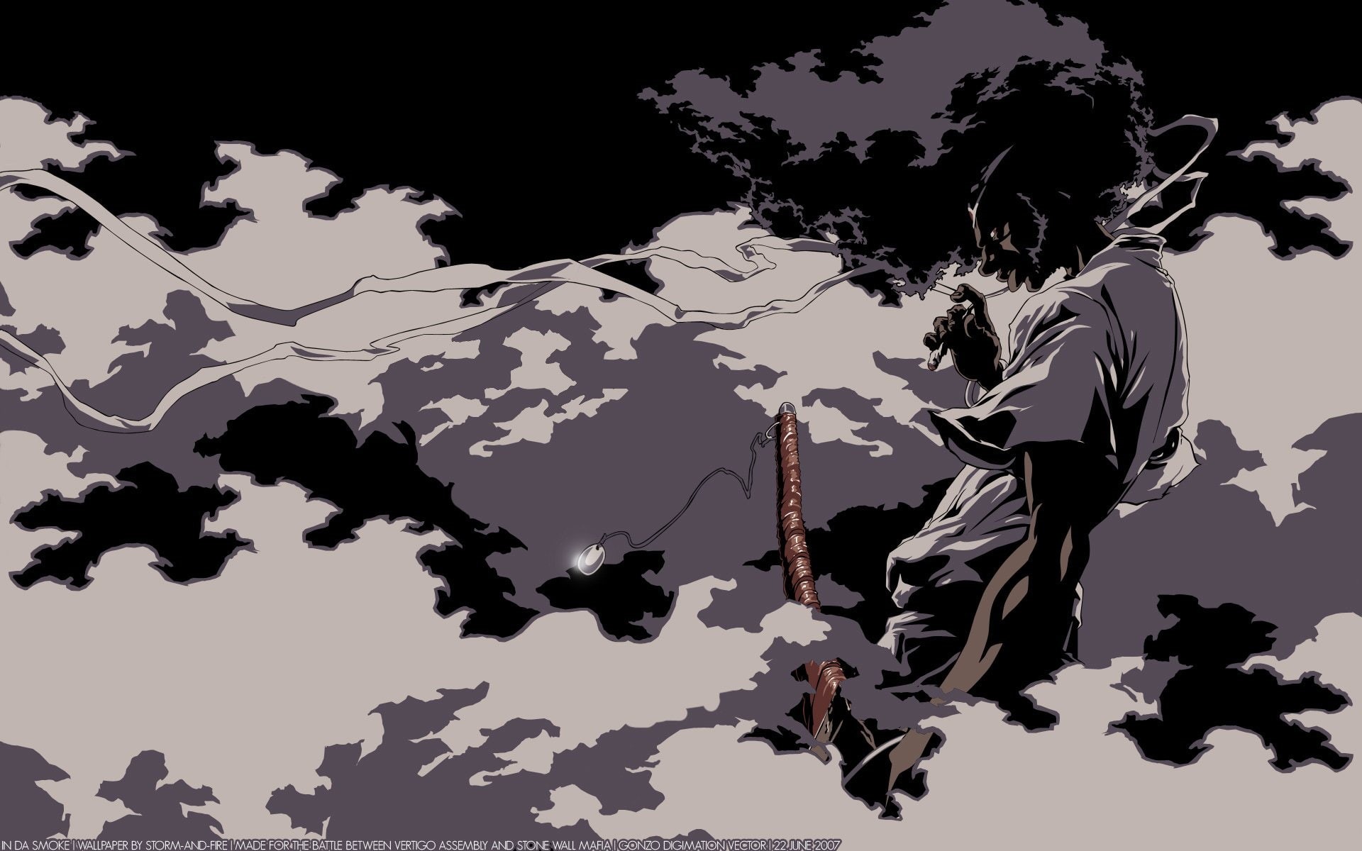 Afro Samurai, young adult, day, cloud - sky, leisure activity, mountain, 1080P, cooperation, excitement, world map, nature, sky, real people, silhouette, HD Wallpaper