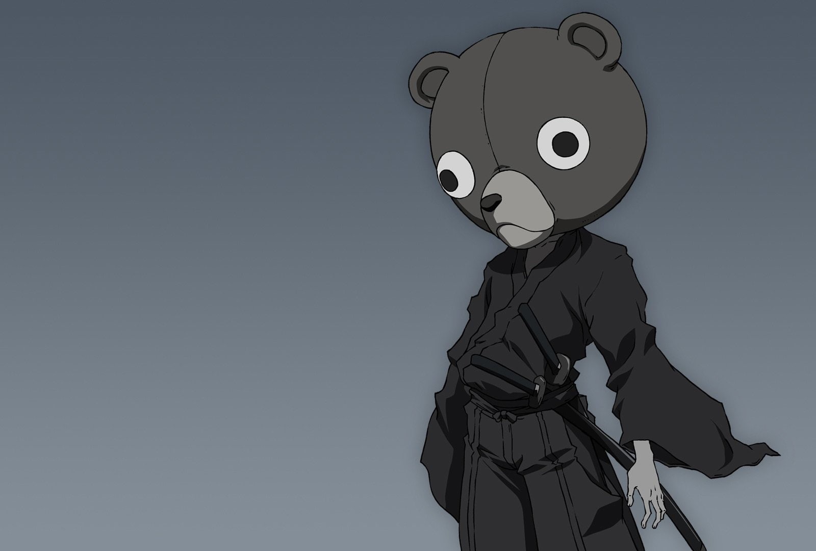 Anime, women, sky, portrait, mask, three quarter length, adult, one person, lifestyles, Kuma (Afro Samurai), 720P, looking, cut out, disguise, men, copy space, HD Wallpaper