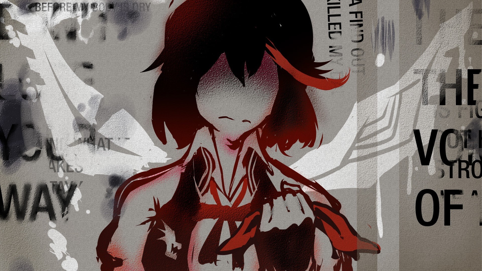 patriotism, creativity, red, art and craft, representation, day, graffiti, architecture, communication, Kill la Kill, Matoi Ryuuko, no people, text, human representation, HD Wallpaper