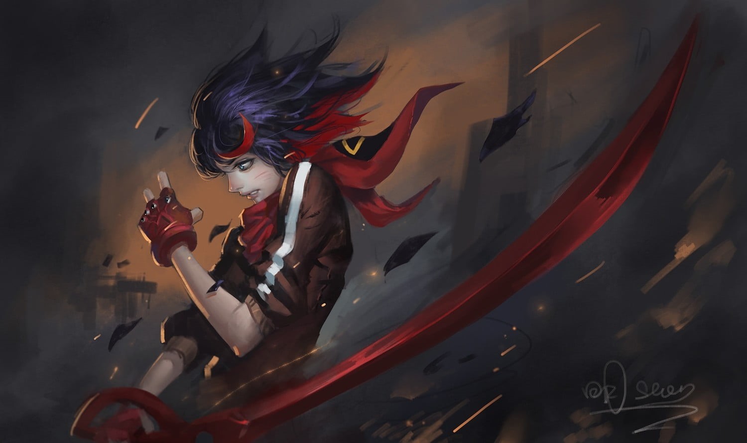 indoors, technology, creativity, mask, anime girls, fashion, motion, Matoi Ryuuko, 720P, lifestyles, animal wildlife, art and craft, sword, Kill la Kill, HD Wallpaper