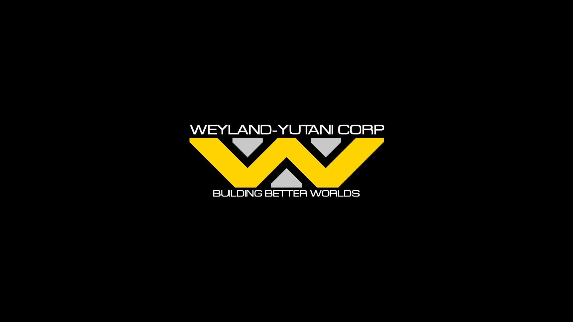 1080P, logo, minimalism, Weyland-Yutani Corporation, black background, typography, Aliens (movie), HD Wallpaper