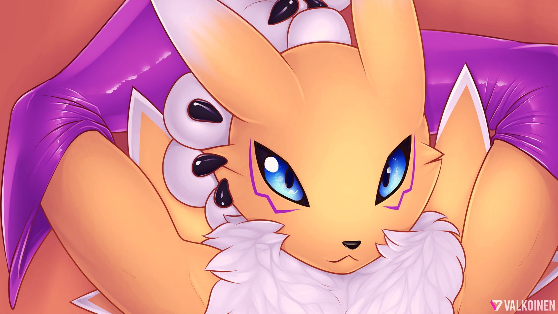 eyes, furry, gloves, Renamon, Digimon, 1080P, blue eyes, Valkoinen, HD Wallpaper